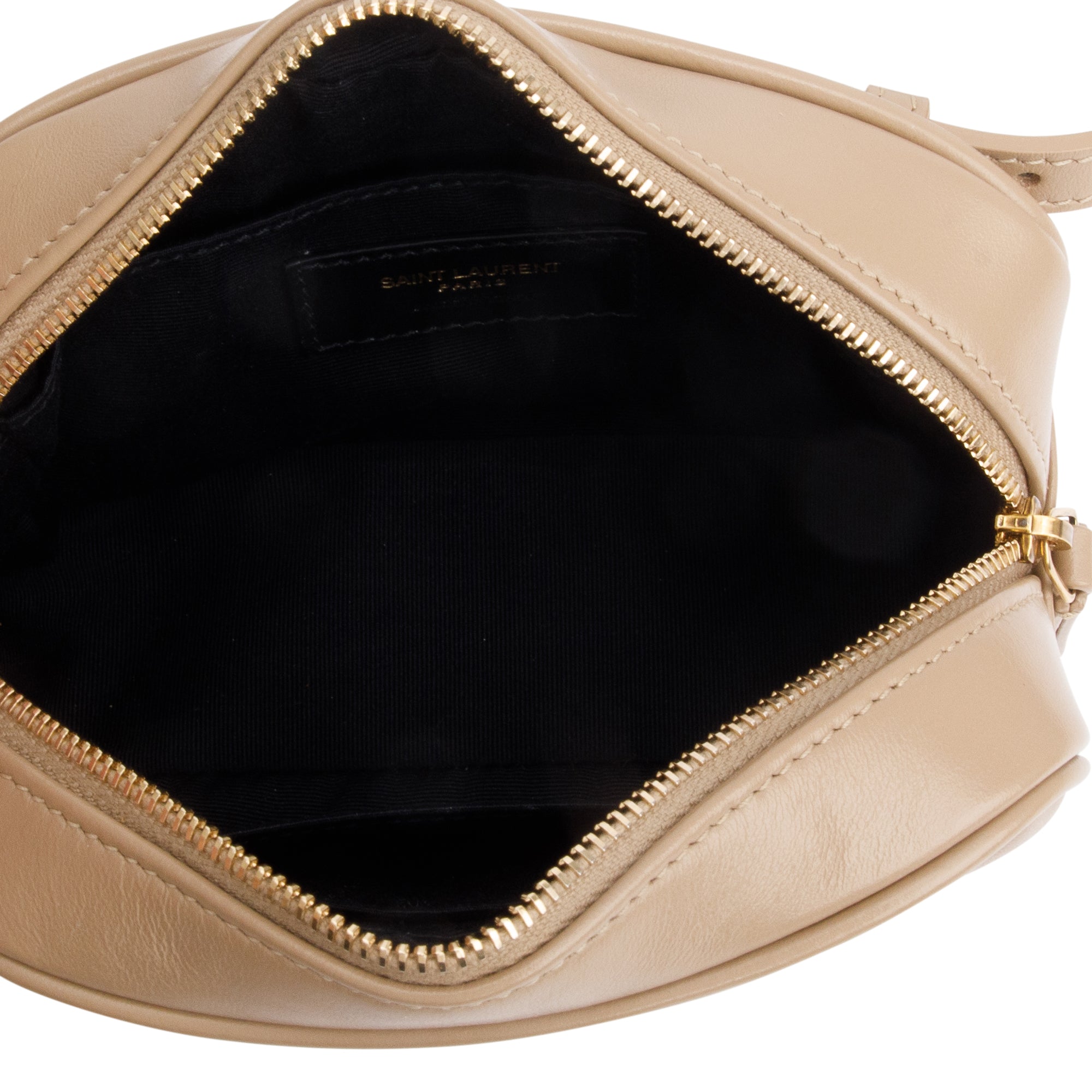 Saint Laurent Beige Quilted Calfskin Leather Lou Belt Bag