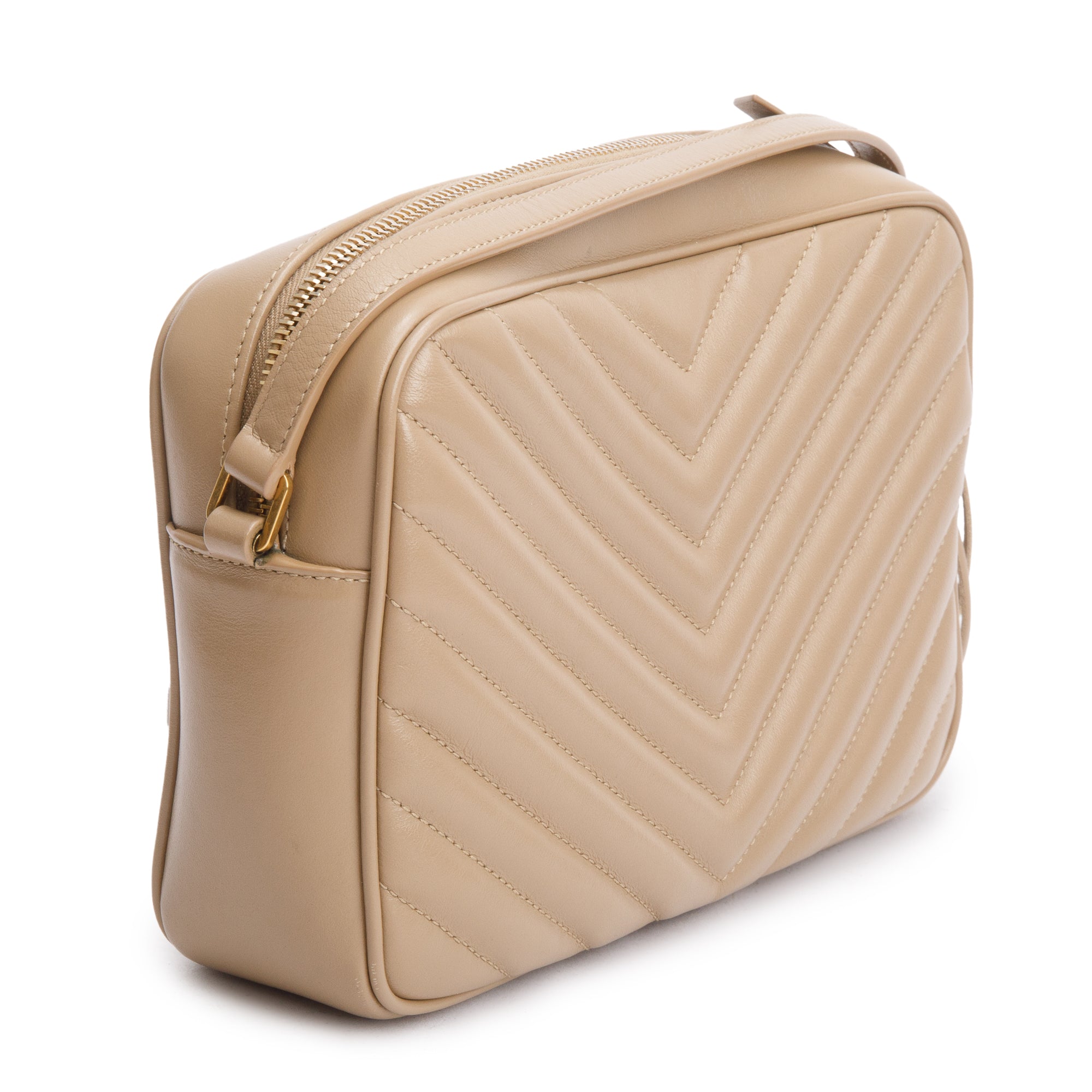 Saint Laurent Beige Quilted Leather Lou Camera Bag