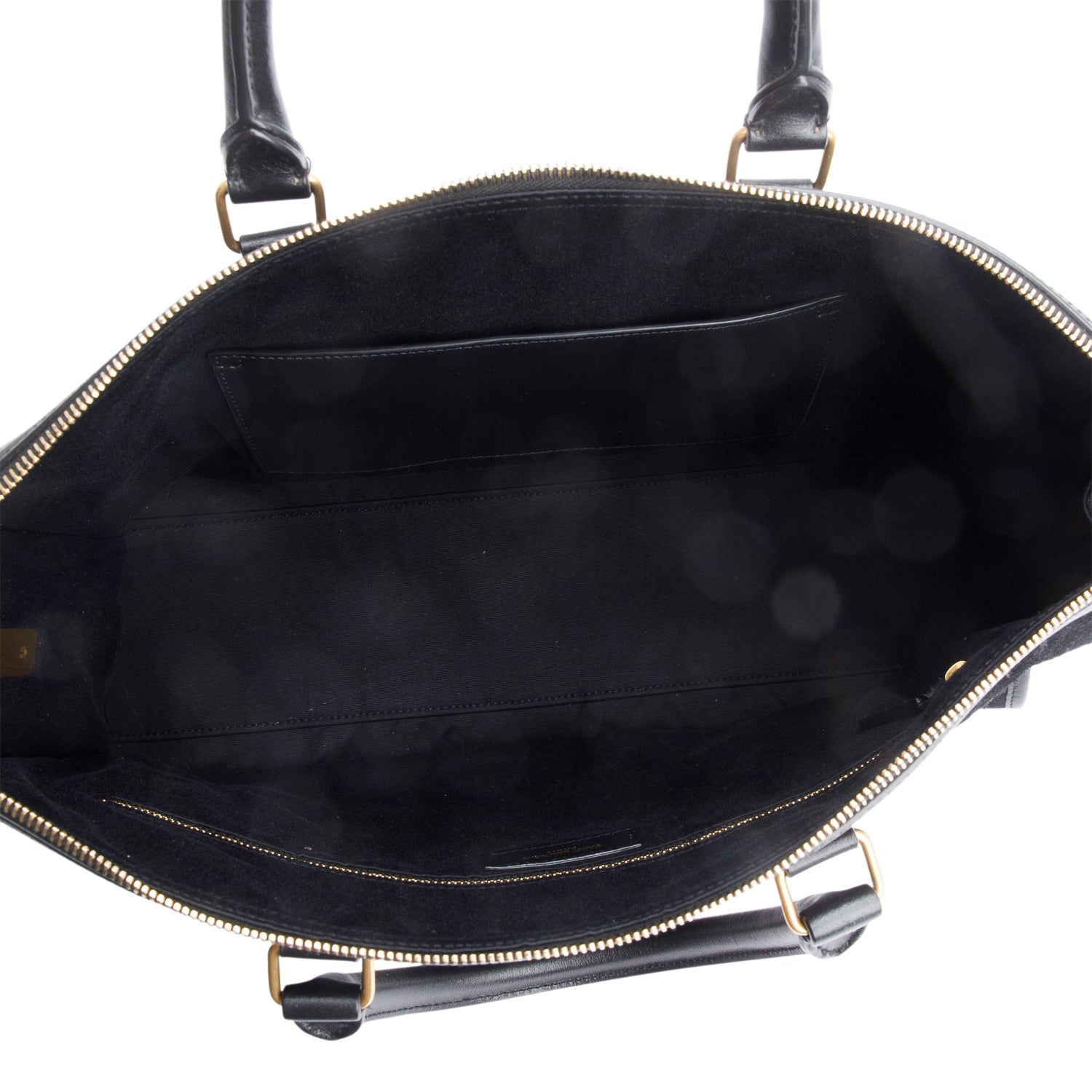 Saint Laurent Black All-Over Monogram Suede Le Monogramme 72H Duffle w/ Strap