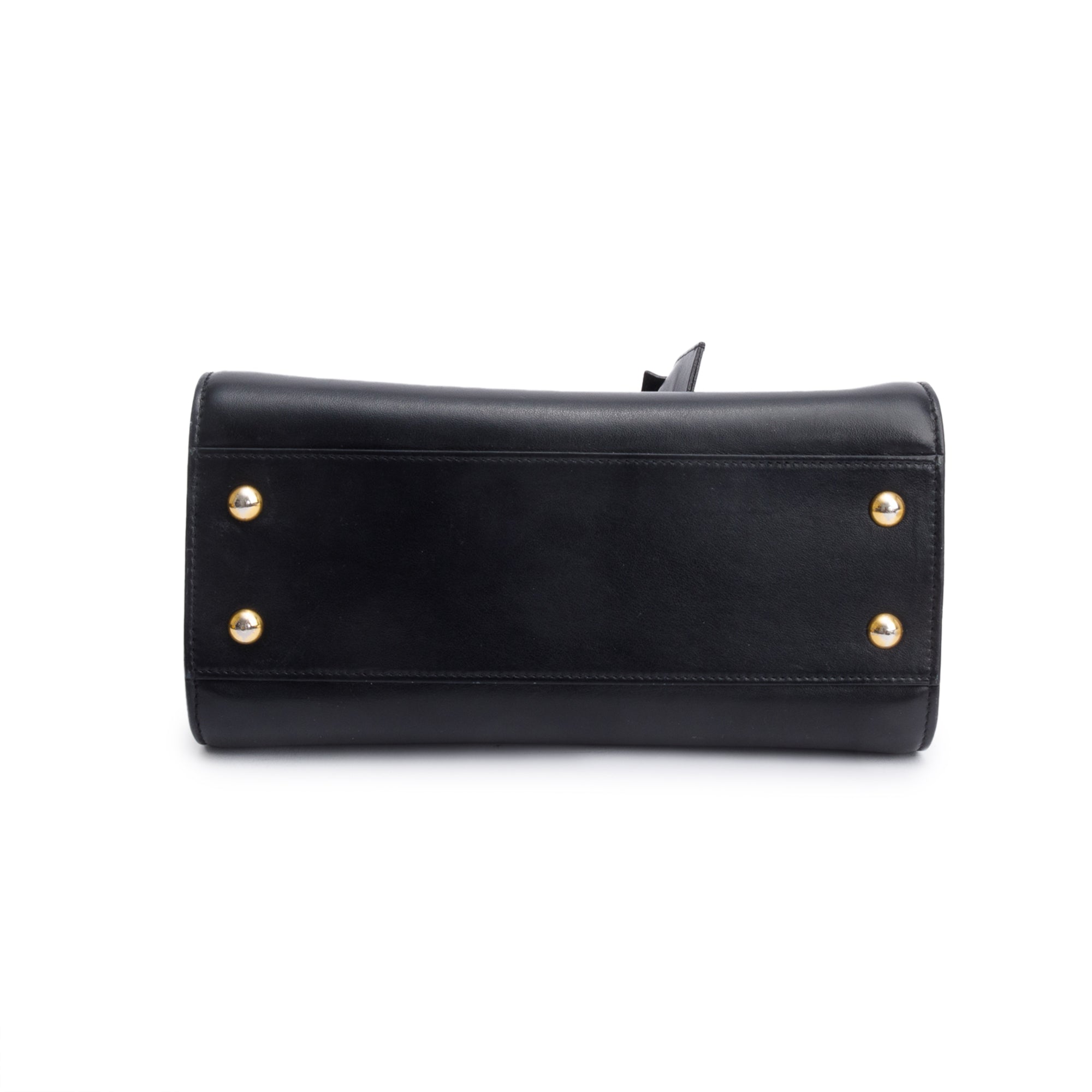 Saint Laurent Black Calfskin Leather Baby Cabas Tote Bag w/ Strap