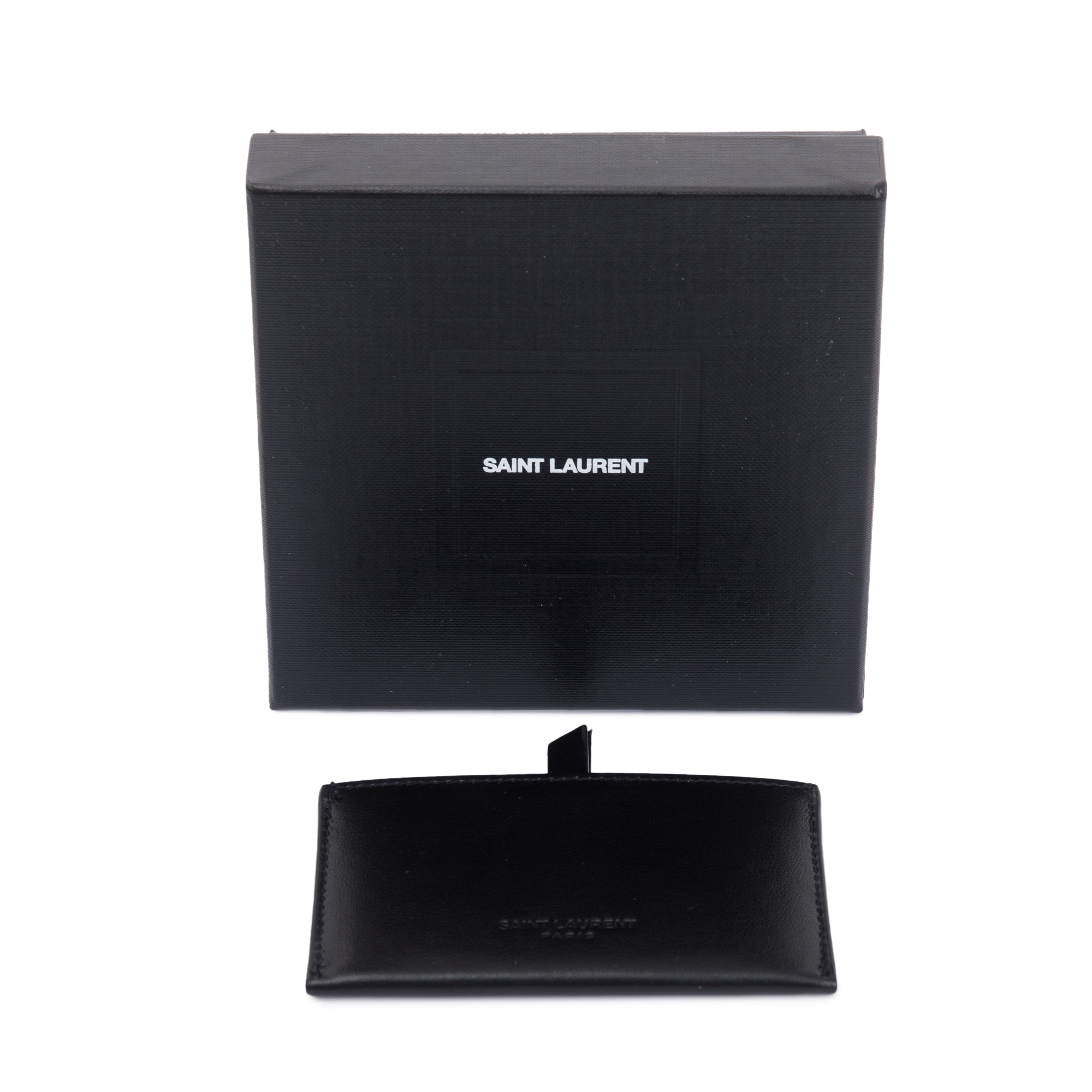 Saint Laurent Black Calfskin Leather 'For You' Mirror Holder w/ Mirror & Box