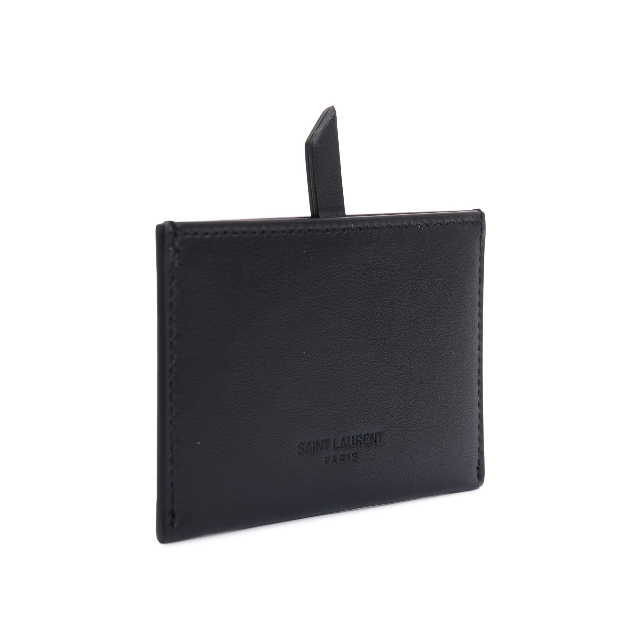 Saint Laurent Black Calfskin Leather 'For You' Mirror Holder w/ Mirror & Box