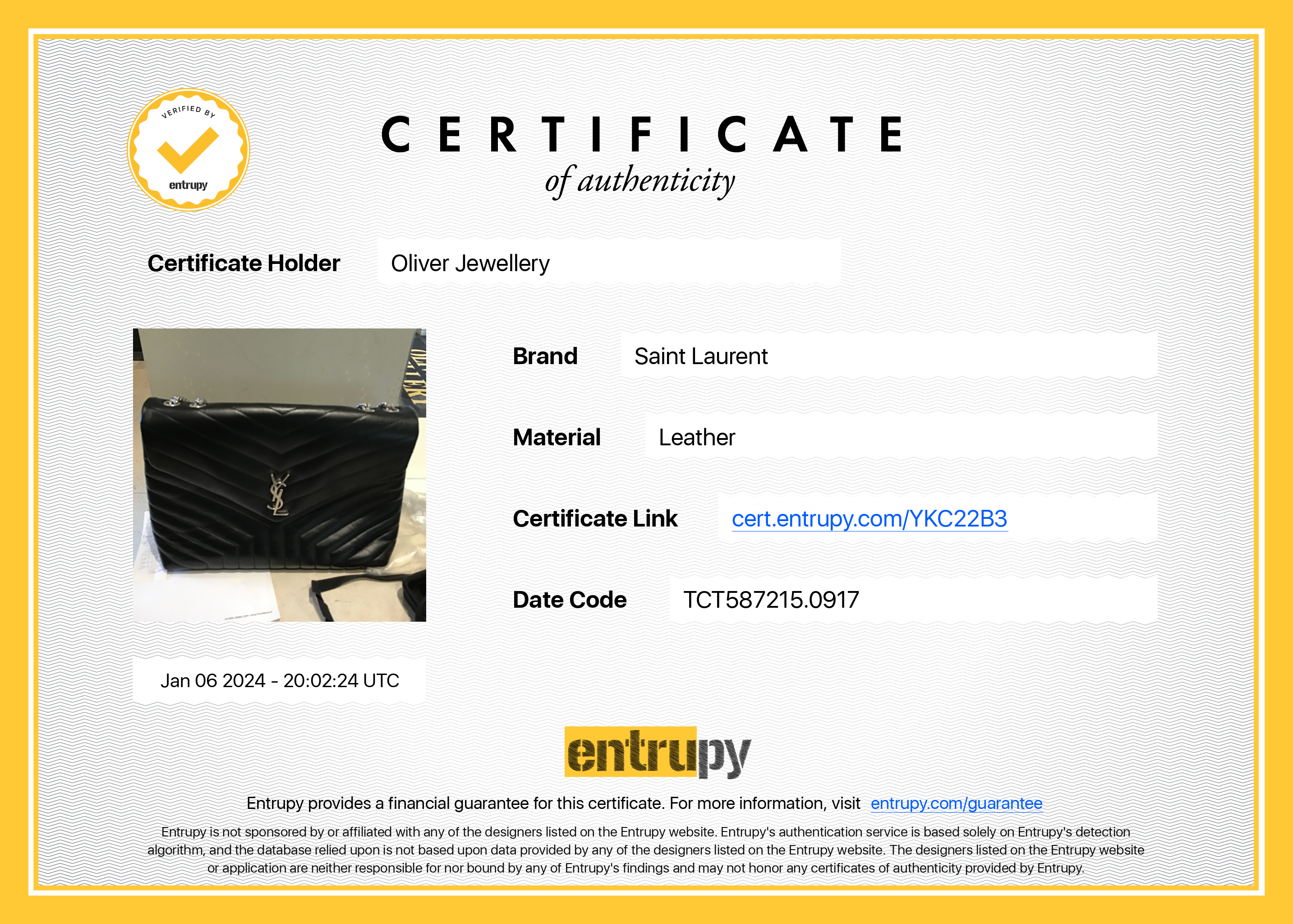 Saint Laurent Black Calfskin Leather Large Loulou Shoulder Bag