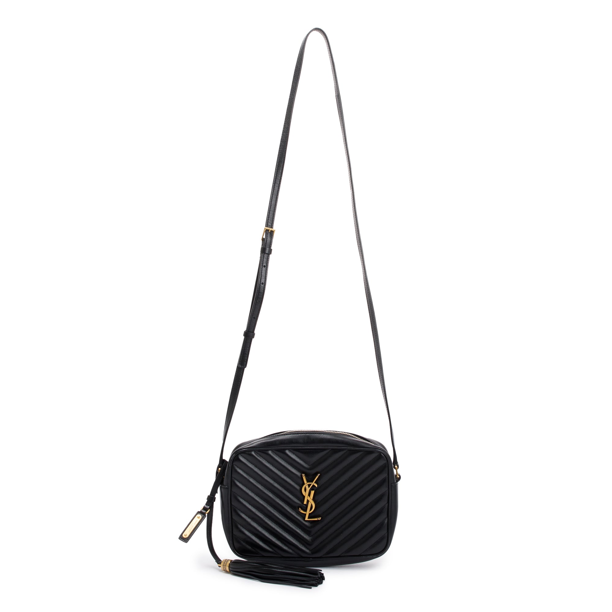 Saint Laurent Black Calfskin Leather Lou Camera Bag