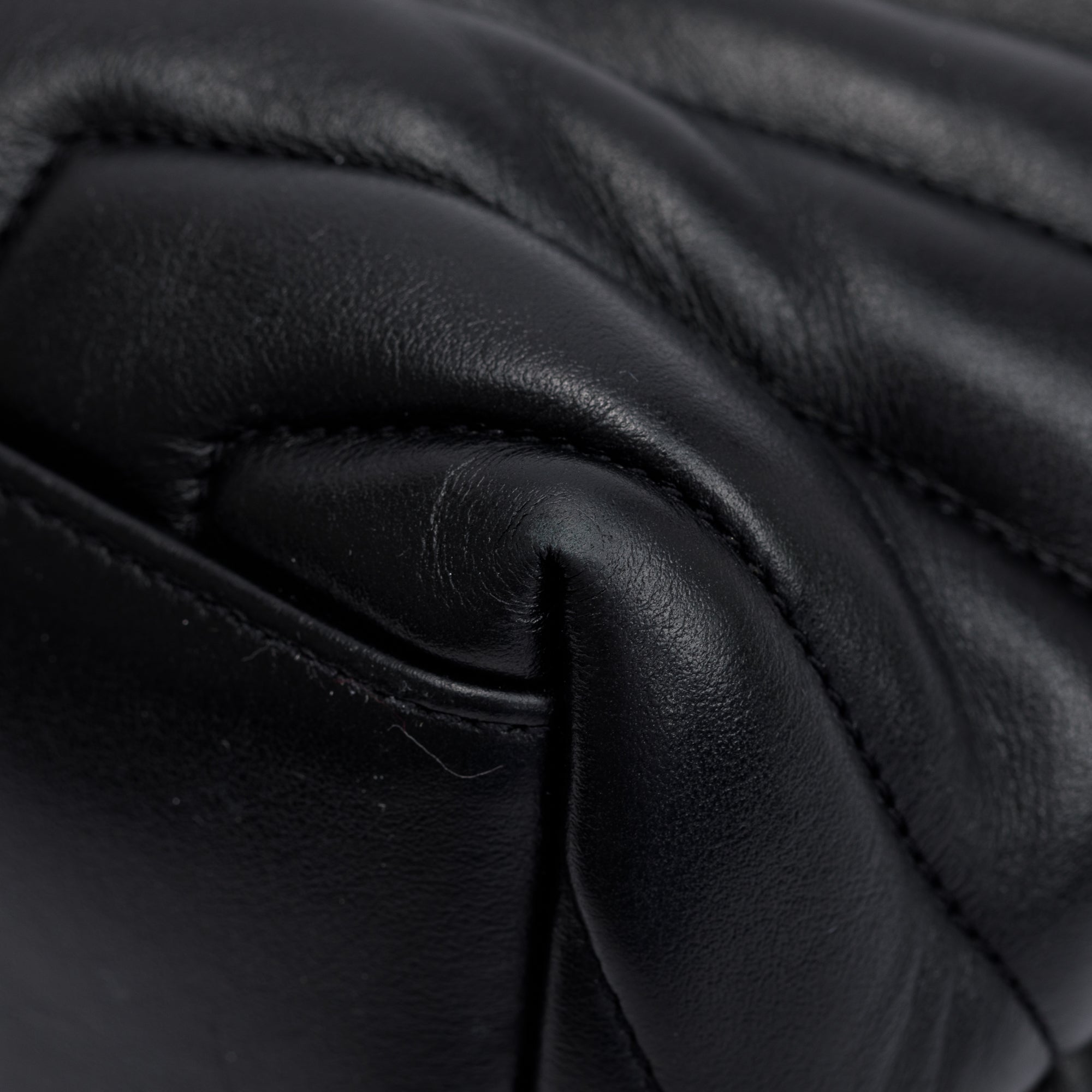 Saint Laurent Black Calfskin Leather Medium Loulou Monogram Shoulder Bag