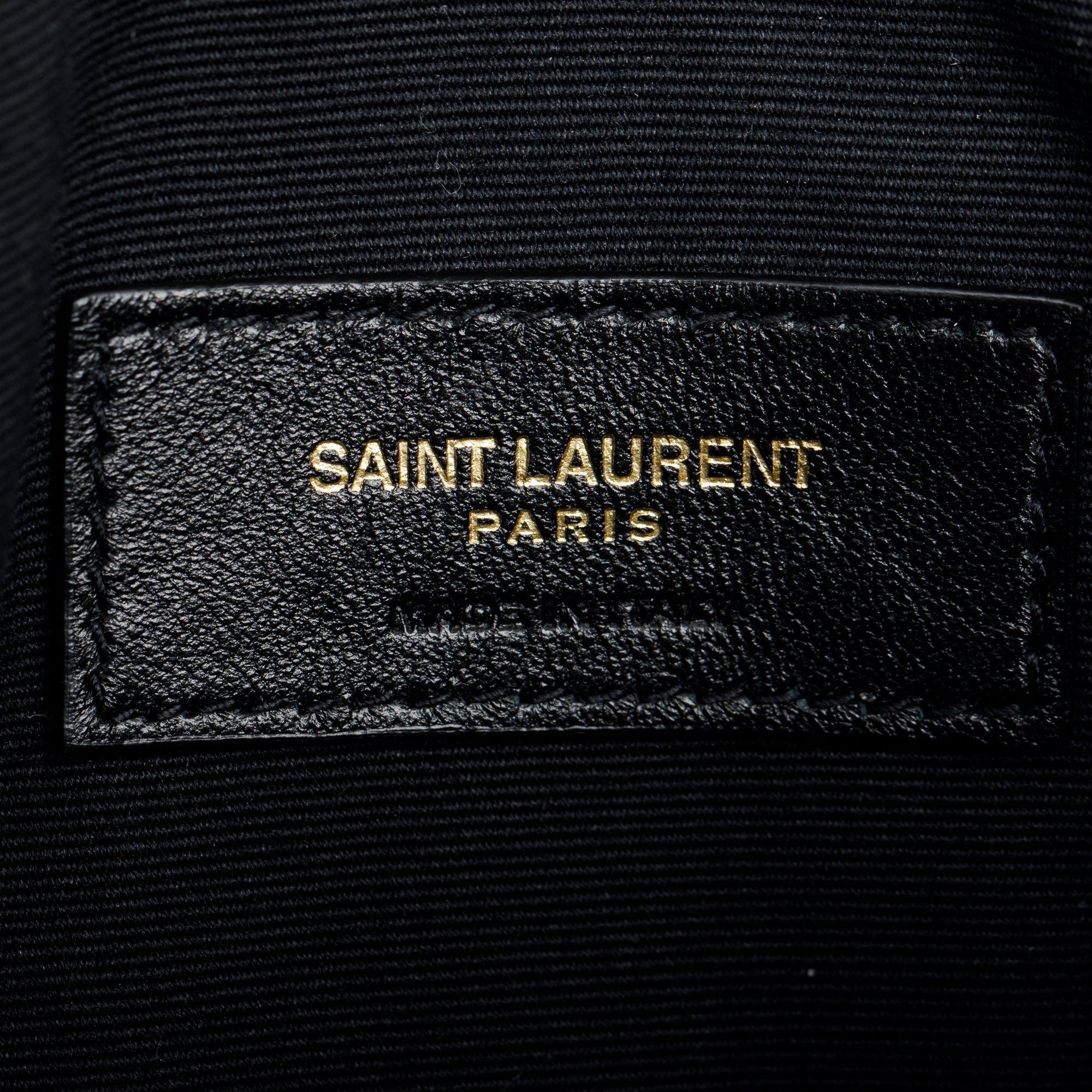 Saint Laurent Black Calfskin Leather Uptown Pouch