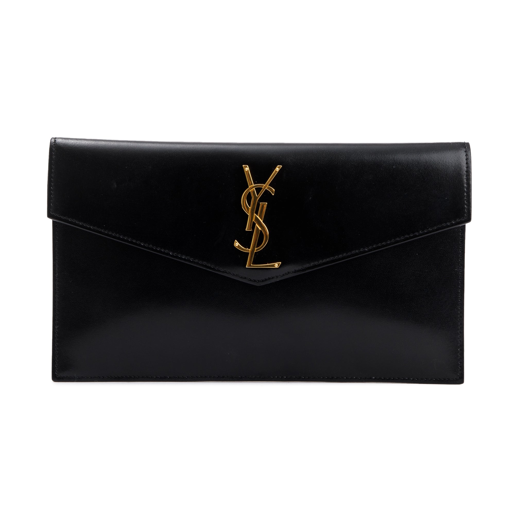 Saint Laurent Black Calfskin Leather Uptown Pouch