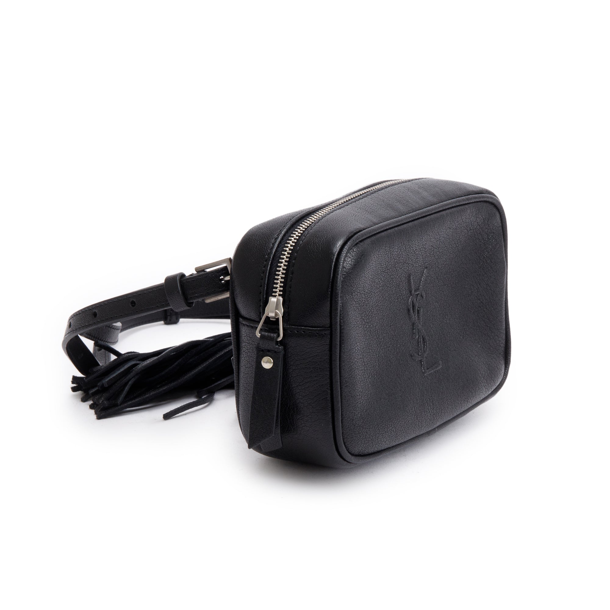 Saint Laurent Black Calskin Leather Lou Belt Bag