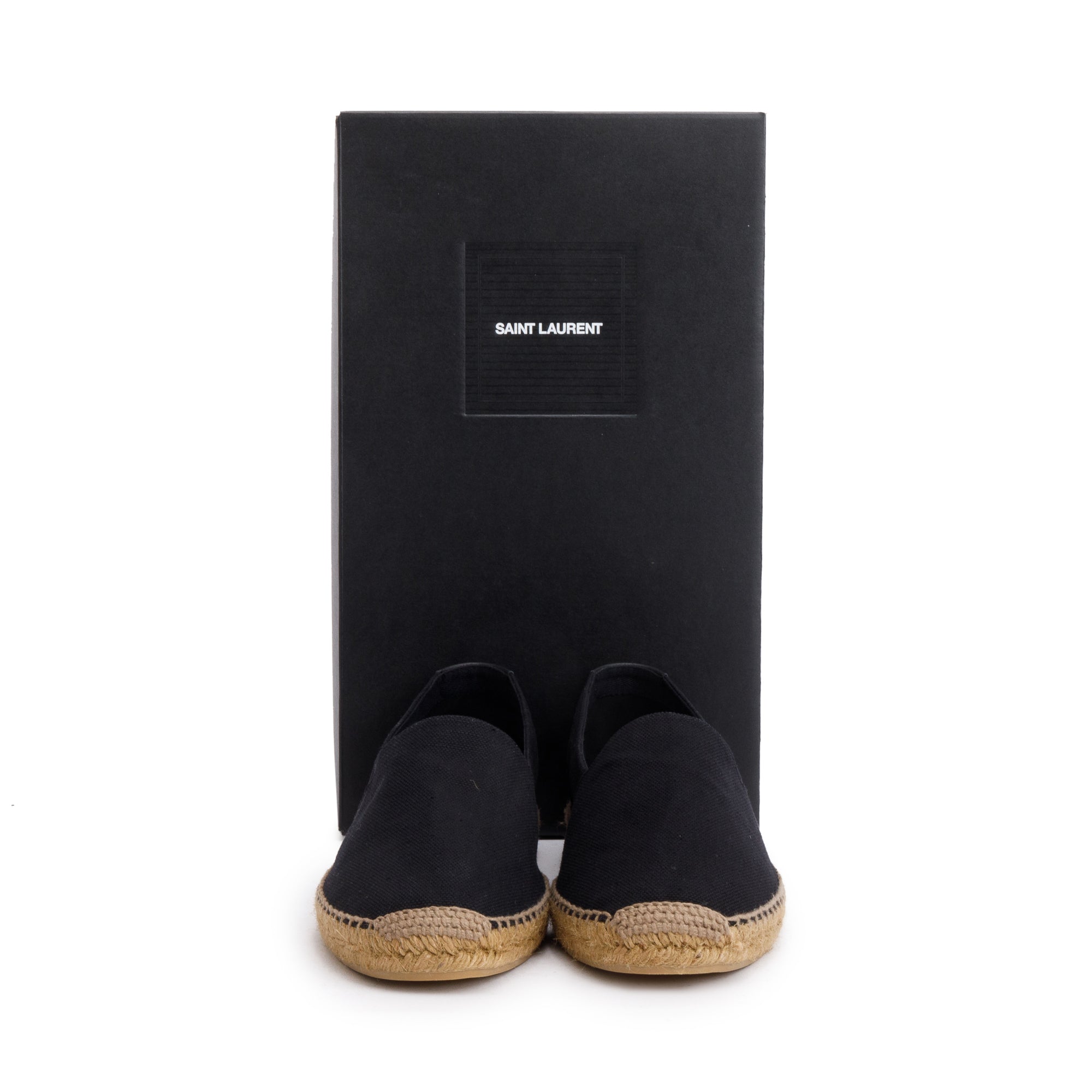 Saint Laurent Black Canvas Espadrilles, Size 45 w/ Box