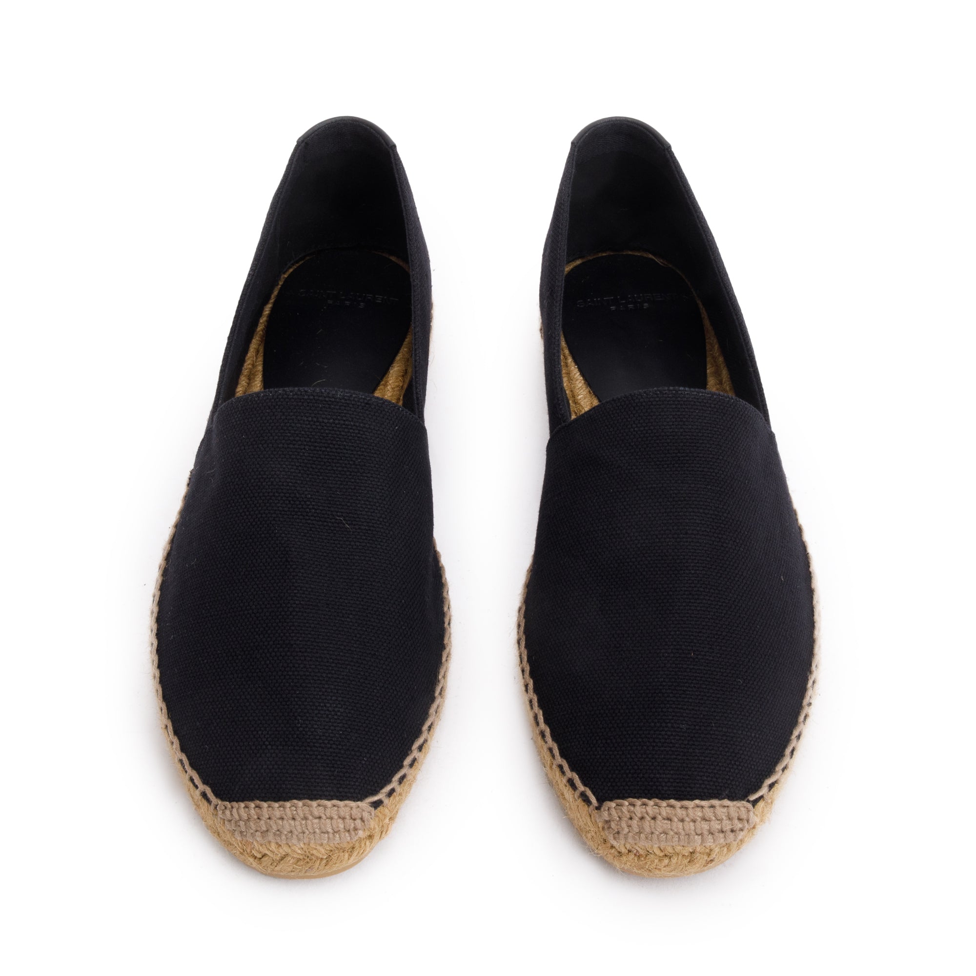 Saint Laurent Black Canvas Espadrilles, Size 45 w/ Box