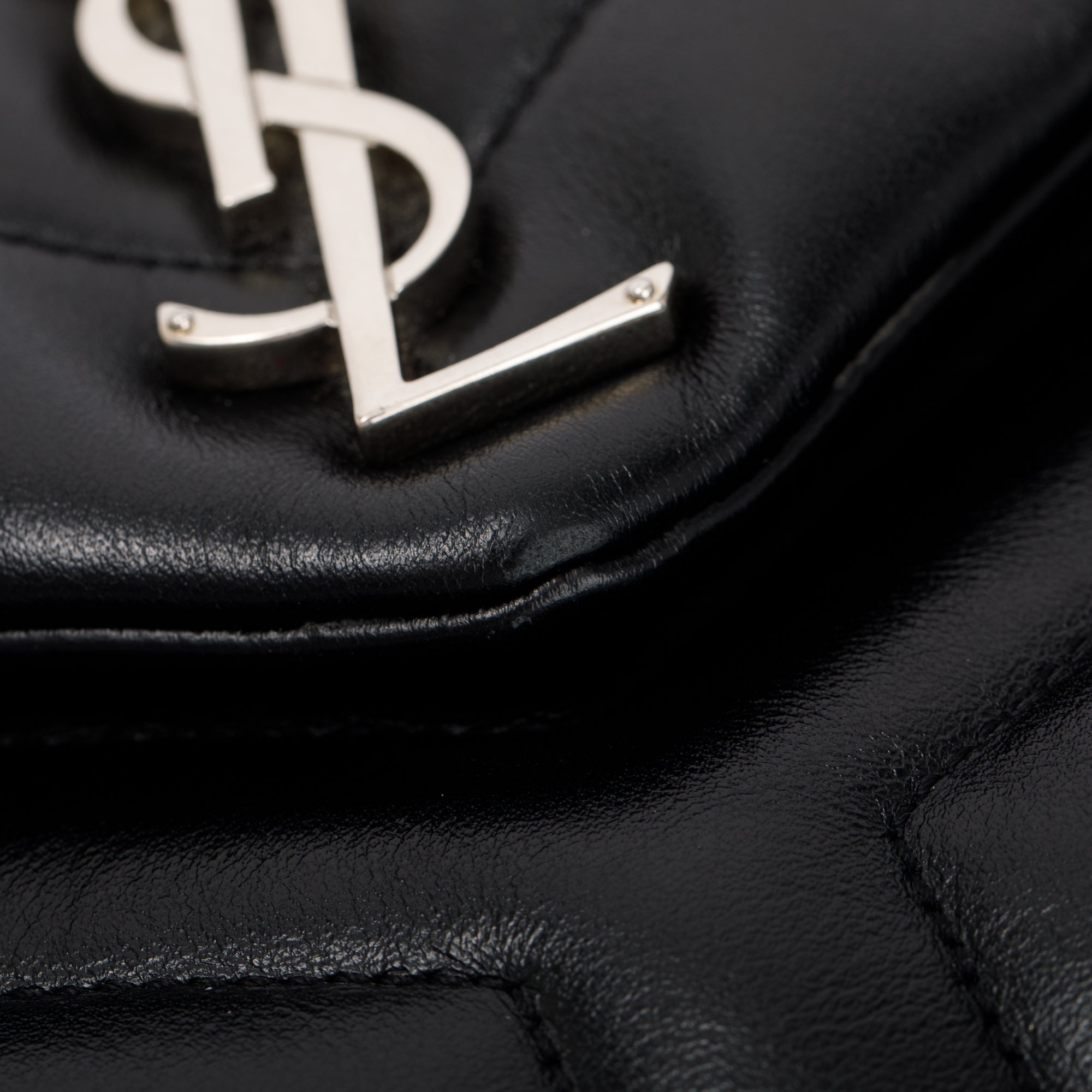 Saint Laurent Black Chevron Quilted Leather Small Loulou Shoulder Bag