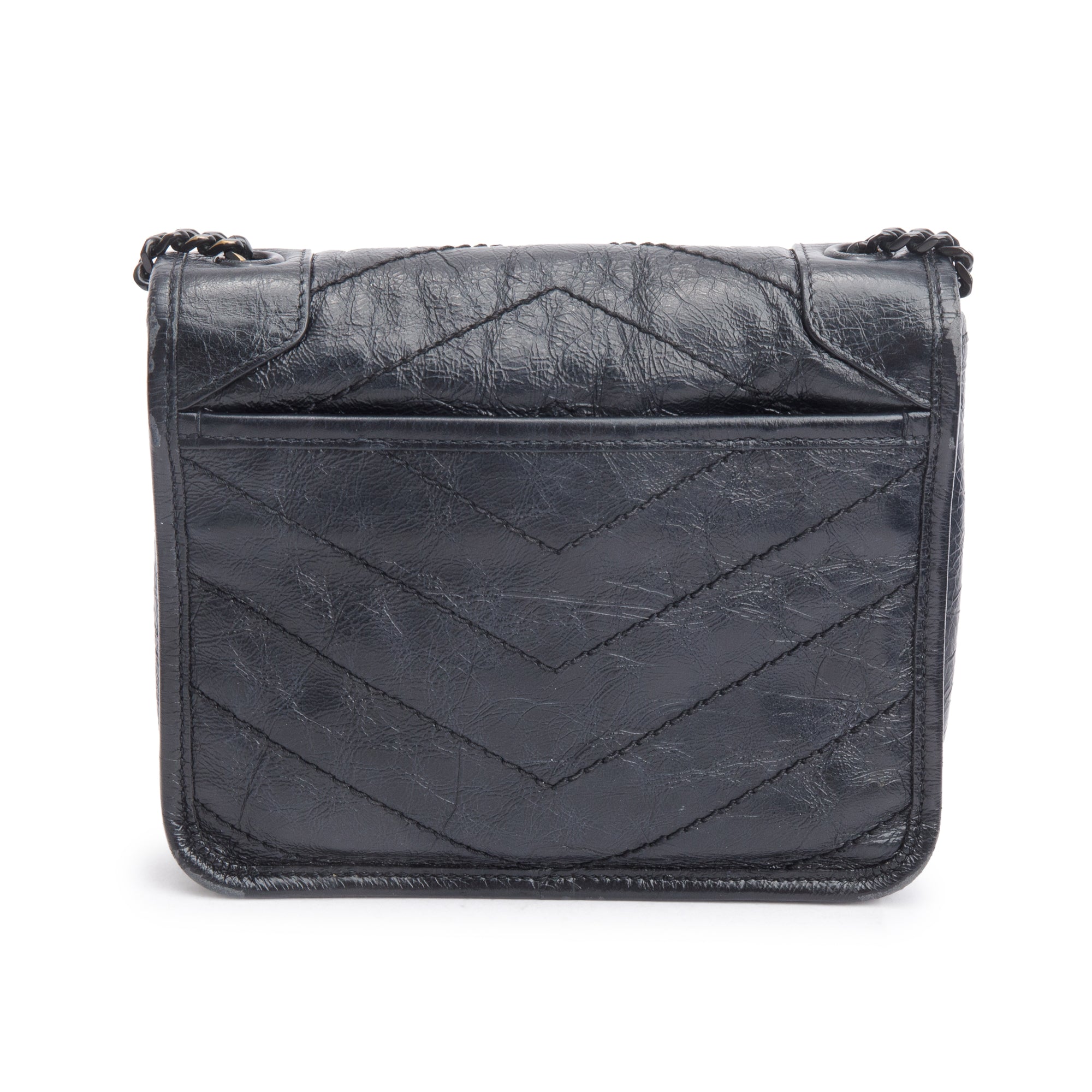 saint laurent wallet on chain black