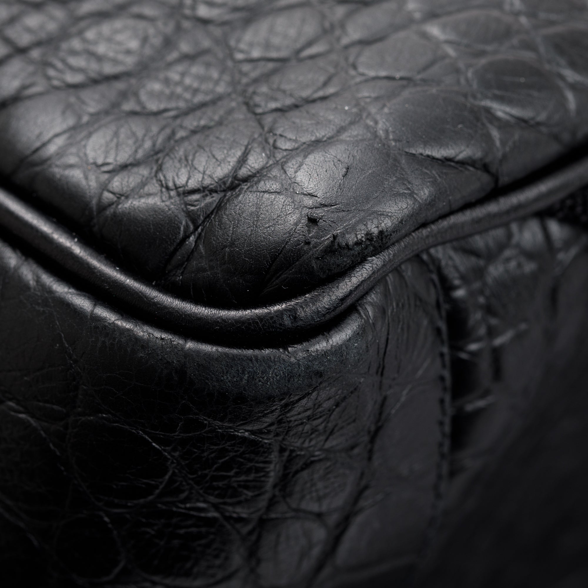 Saint Laurent Black Crocodile-Embossed Calfskin Leather City Backpack w/ Box