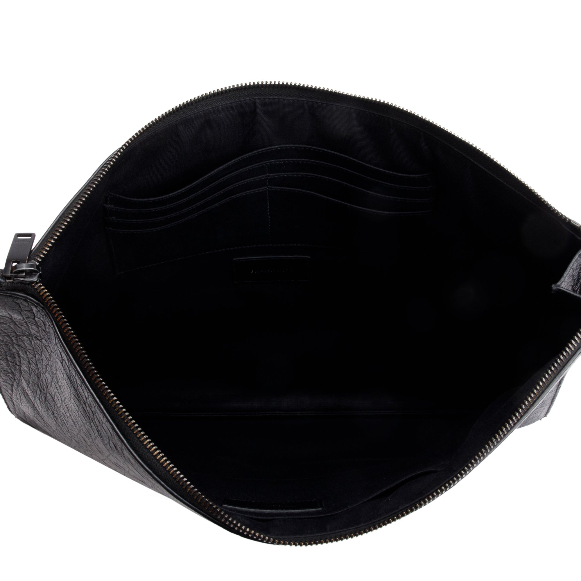 Saint Laurent Black Crocodile Embossed Monogram Document Holder w/ Box