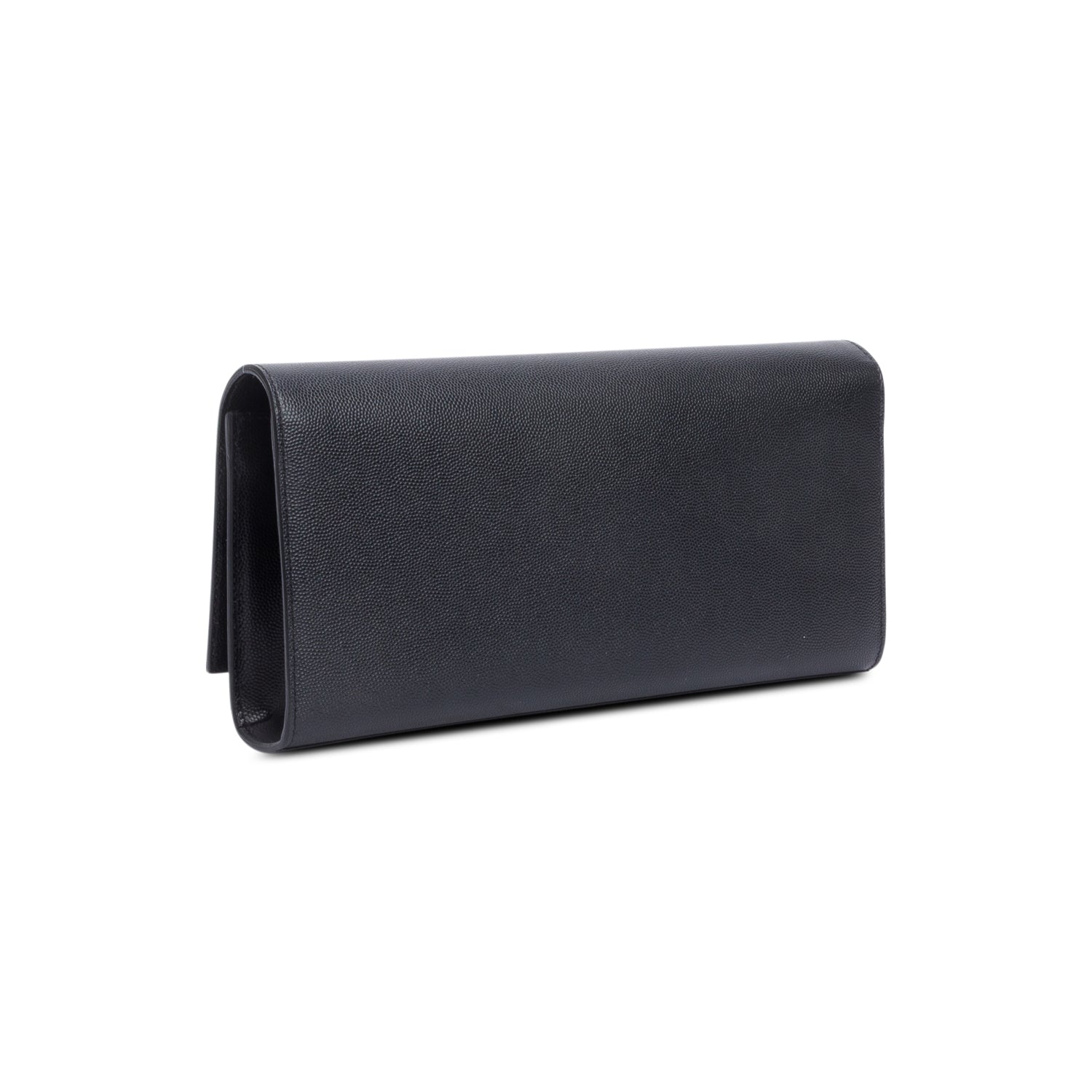 Saint Laurent Black Grain De Poudre Cassandre Clutch