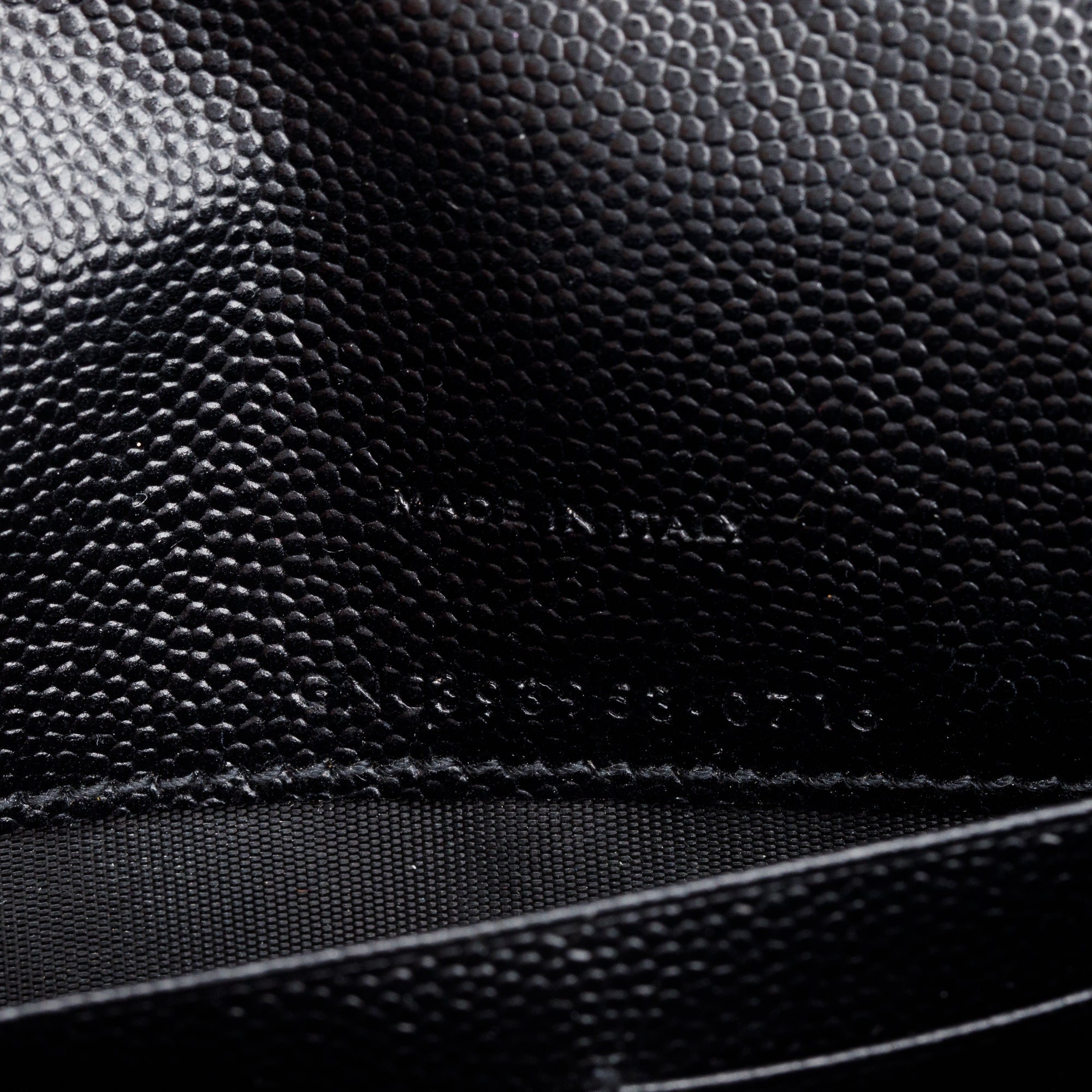 Saint Laurent Black Grain De Poudre Cassandre Envelope Chain Wallet