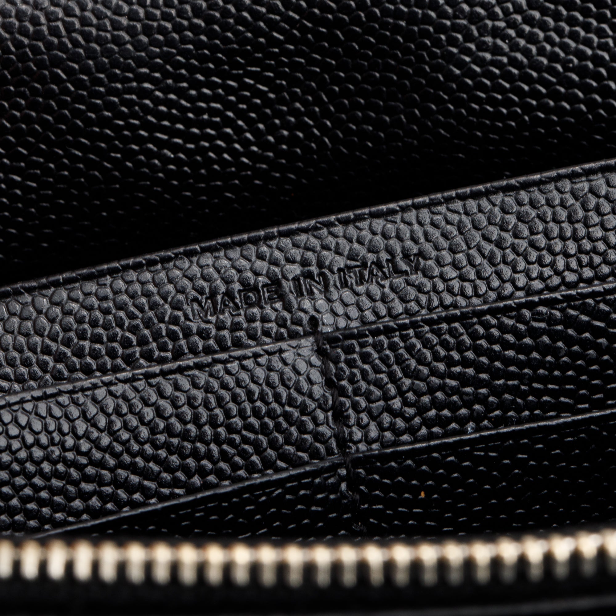 Saint Laurent Black Grain De Poudre Cassandre Envelope Chain Wallet w/ Box