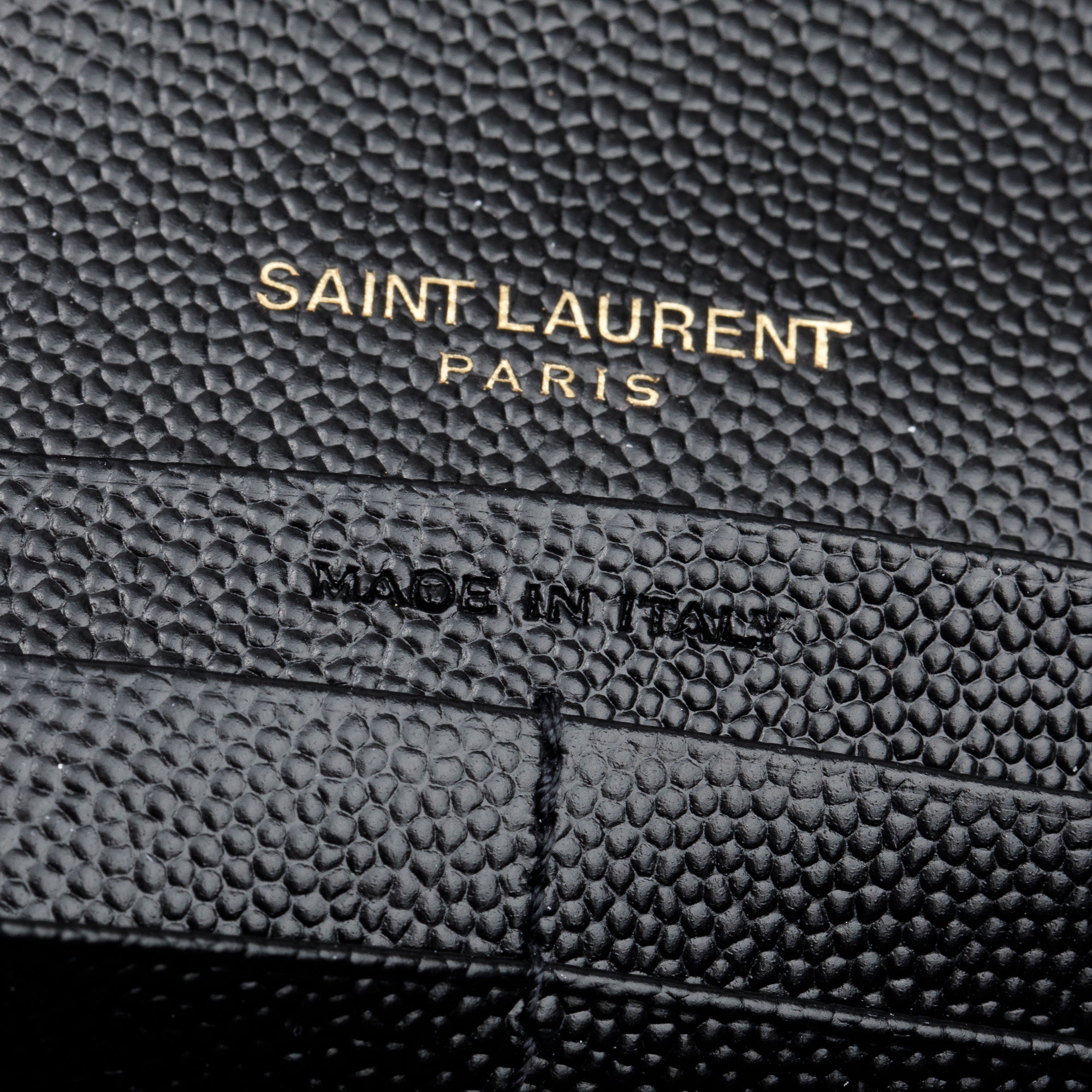Saint Laurent Black Grain De Poudre Cassandre Matelasse Large Flap Wallet w/ Box