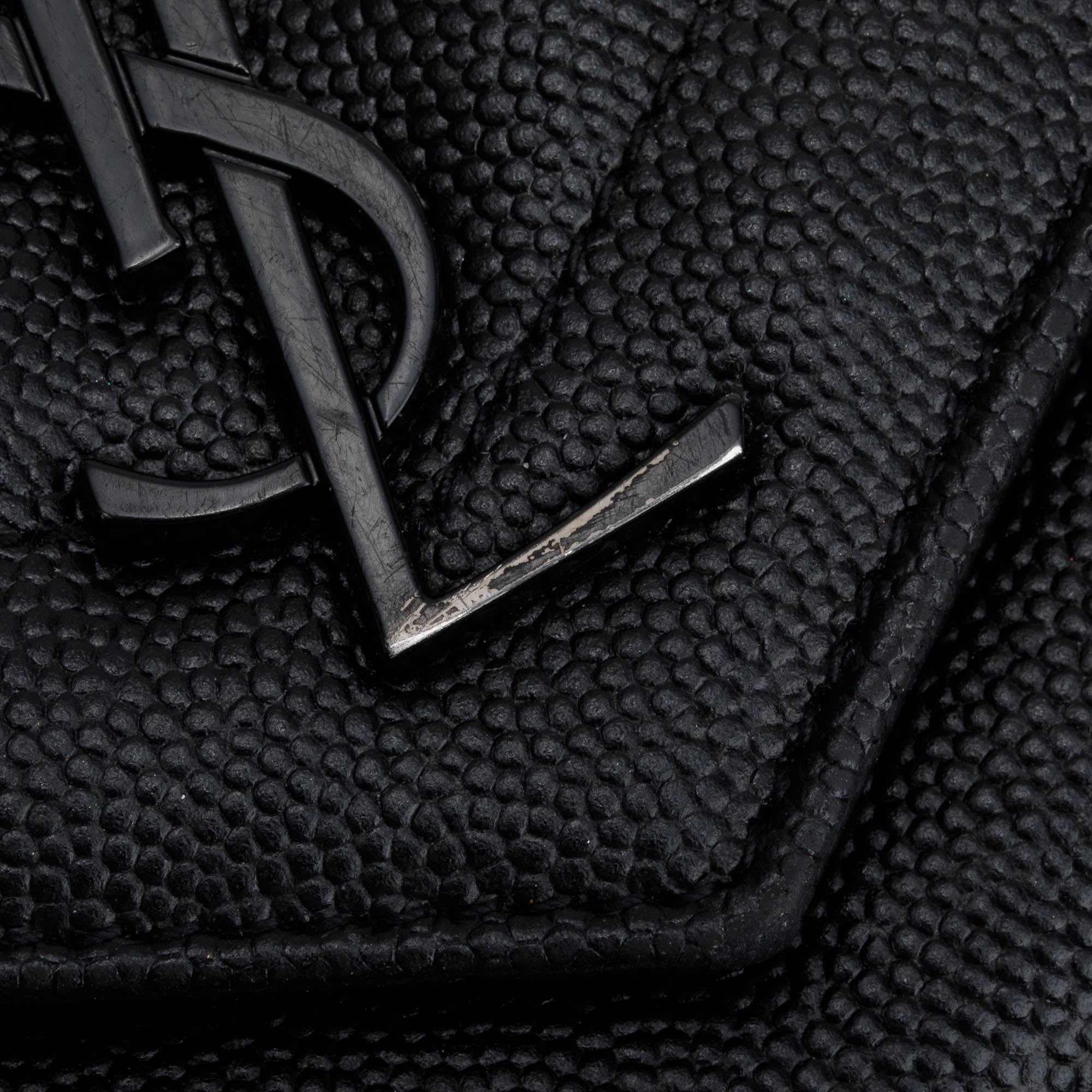 Saint Laurent Black Grain De Poudre Cassandre Matelasse Small Envelope Wallet