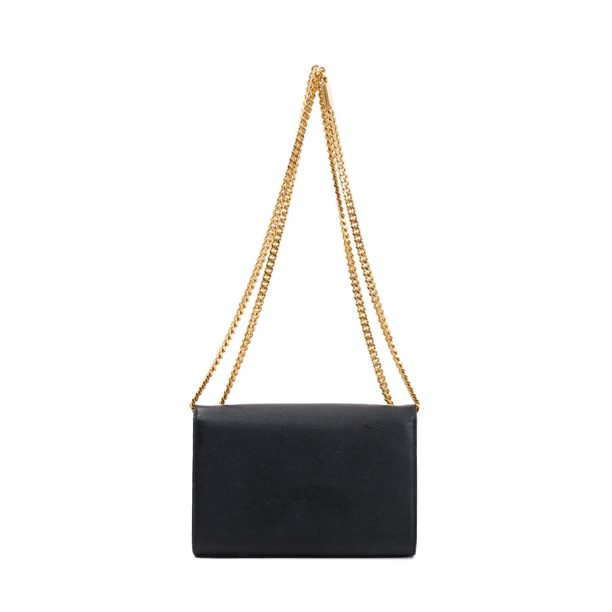 Saint Laurent Black Grain De Poudre Leather Small Kate Bag