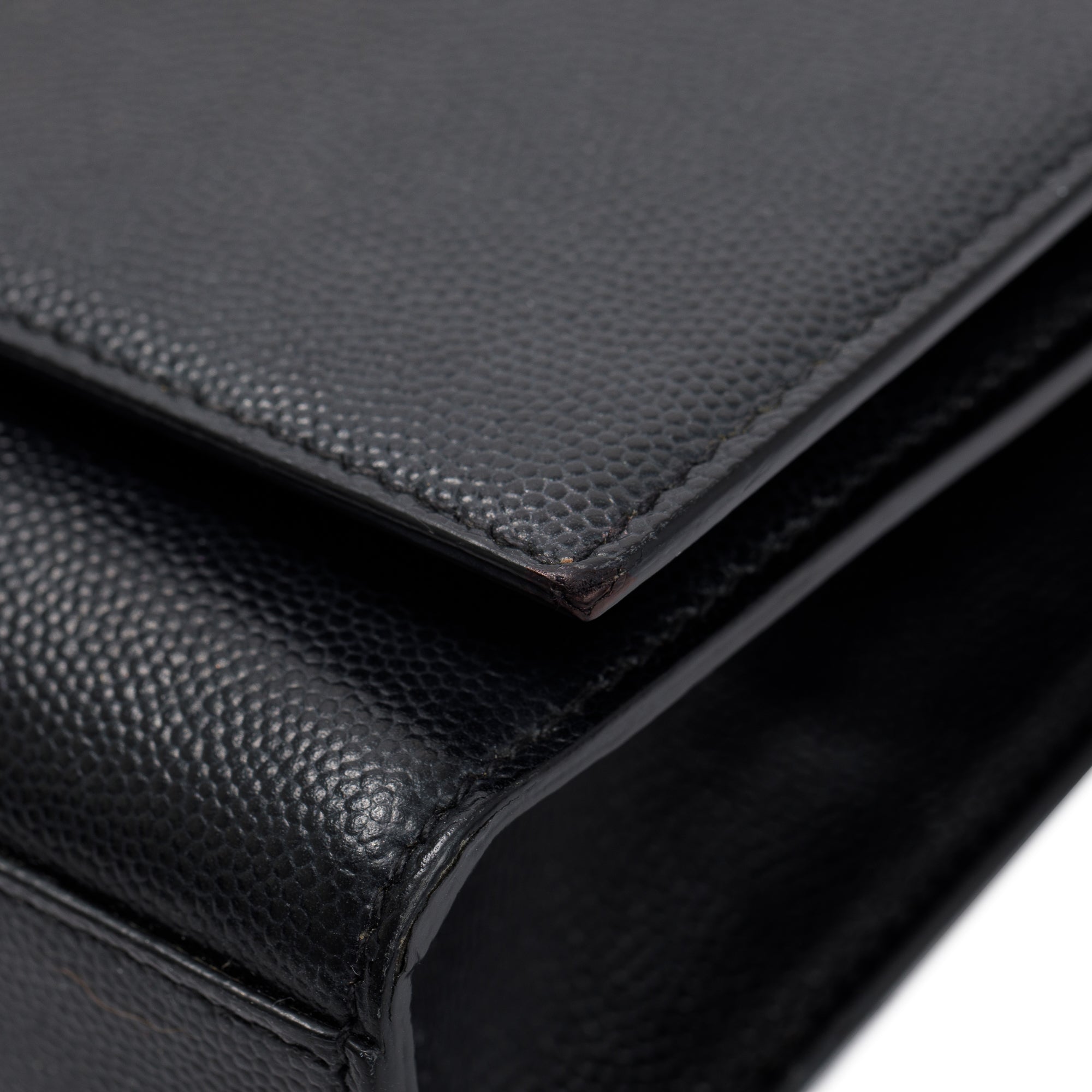 Saint Laurent Black Grain De Poudre Leather Small Kate Bag