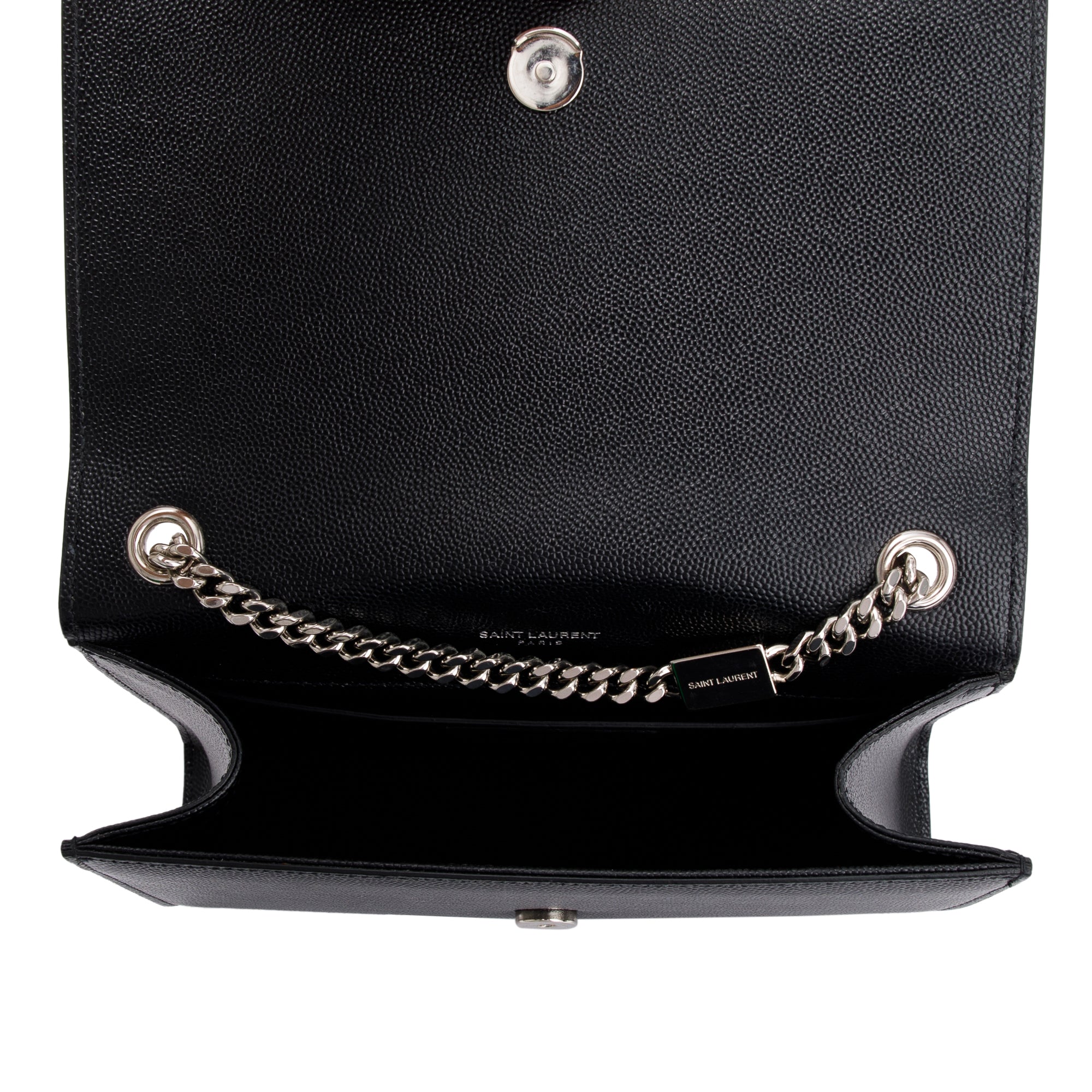 Saint Laurent Black Grain De Poudre Leather Small Kate Bag w/ Box