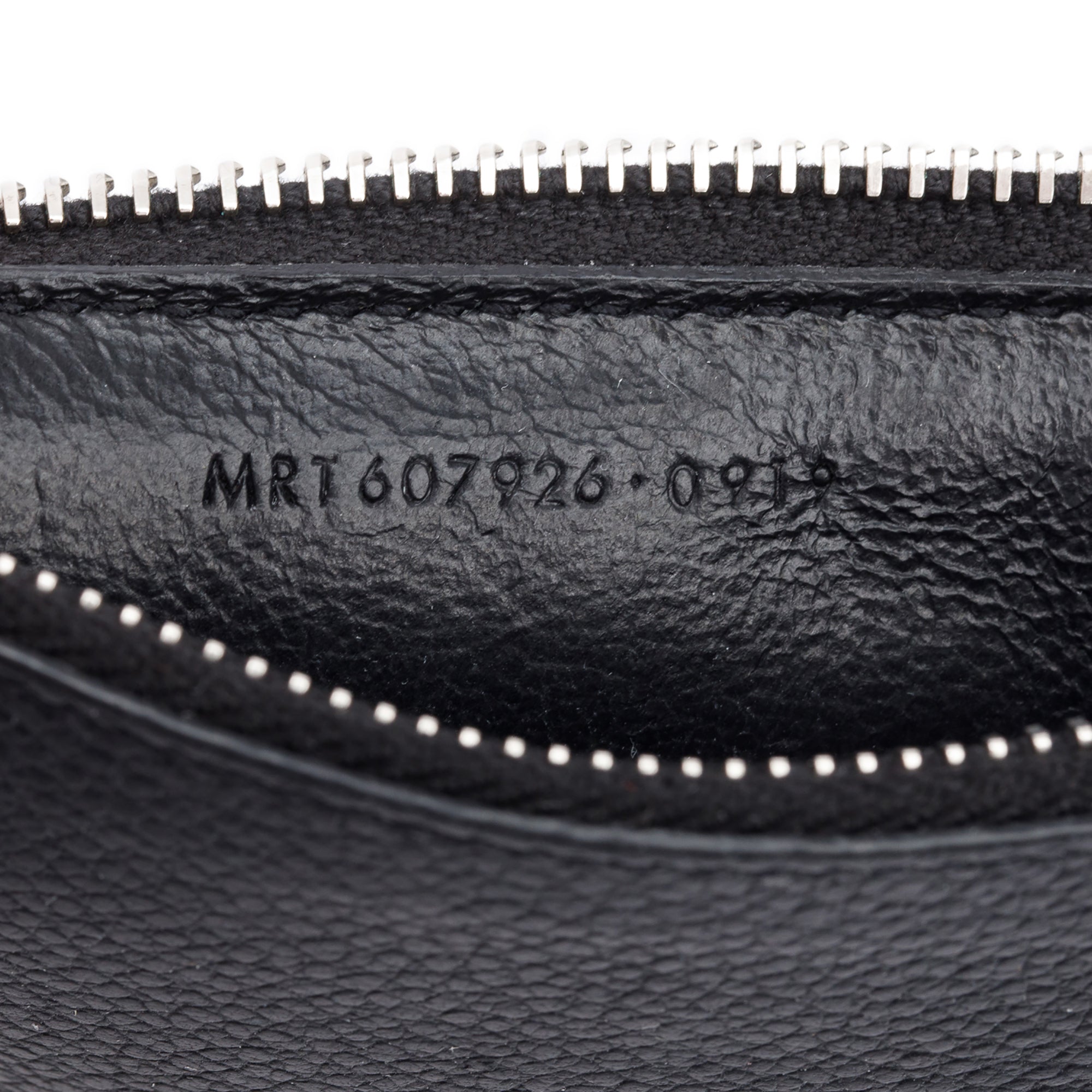 Saint Laurent Black Grain De Poudre Paris Fragments Zipped Card Case w/ Box