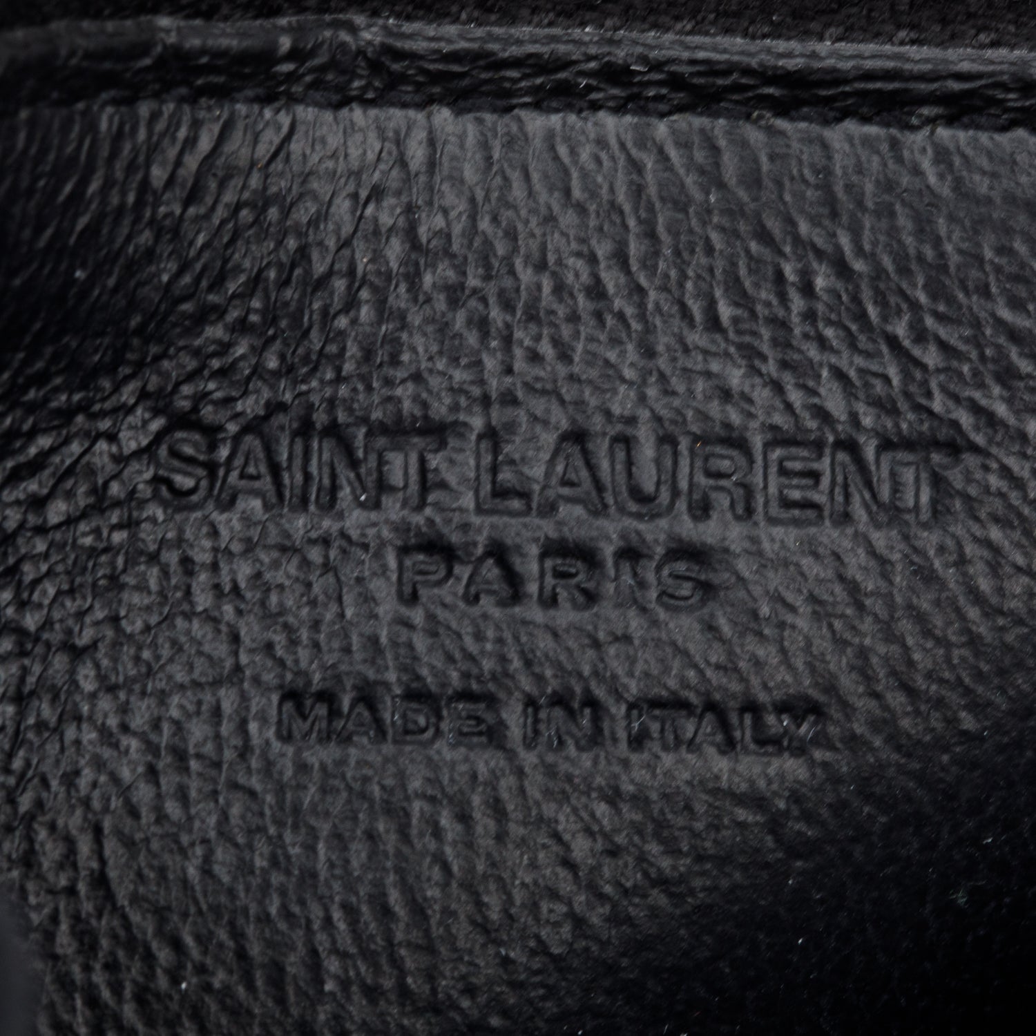 Saint Laurent Black Grain De Poudre Paris Fragments Zipped Card Case w/ Box
