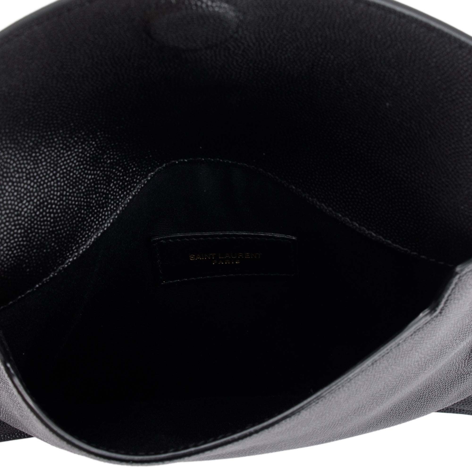 Saint Laurent Black Grain de Poudre Monogram Uptown Baby Pouch w/ Box