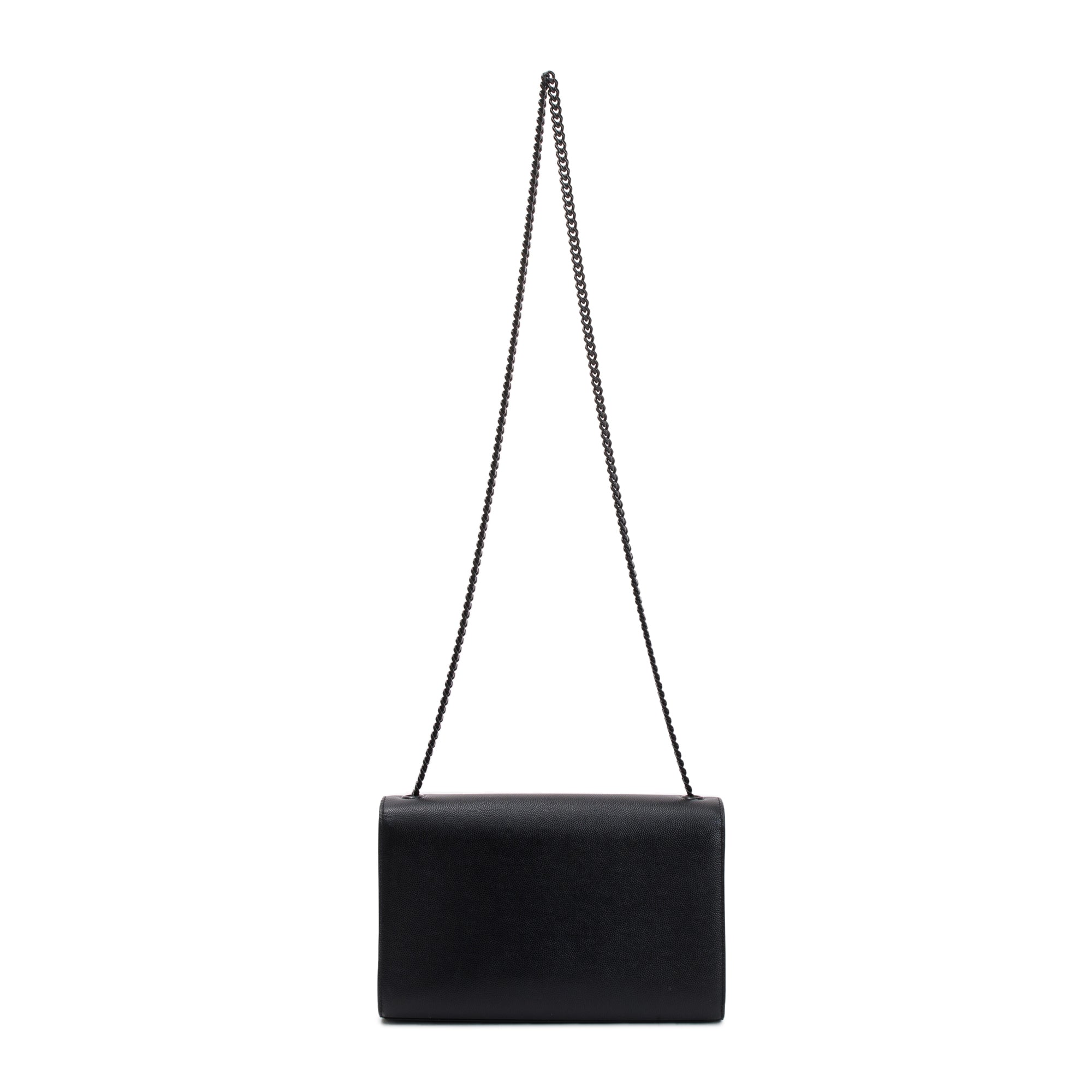 Saint Laurent Black Grained De Poudre Leather Medium Kate Bag