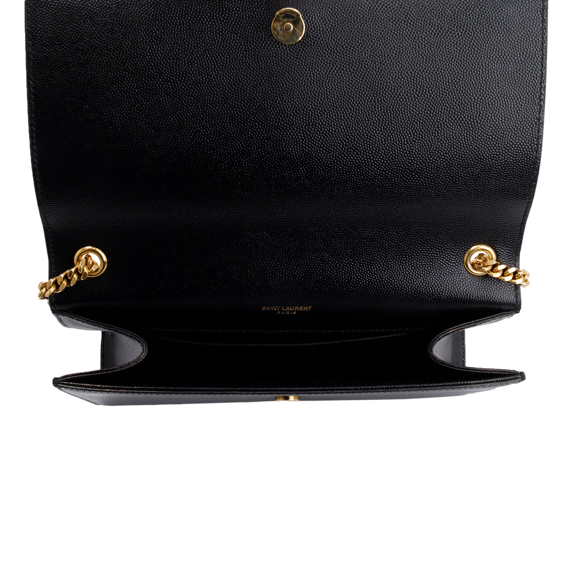 Saint Laurent Black Grained De Poudre Leather Medium Kate Bag