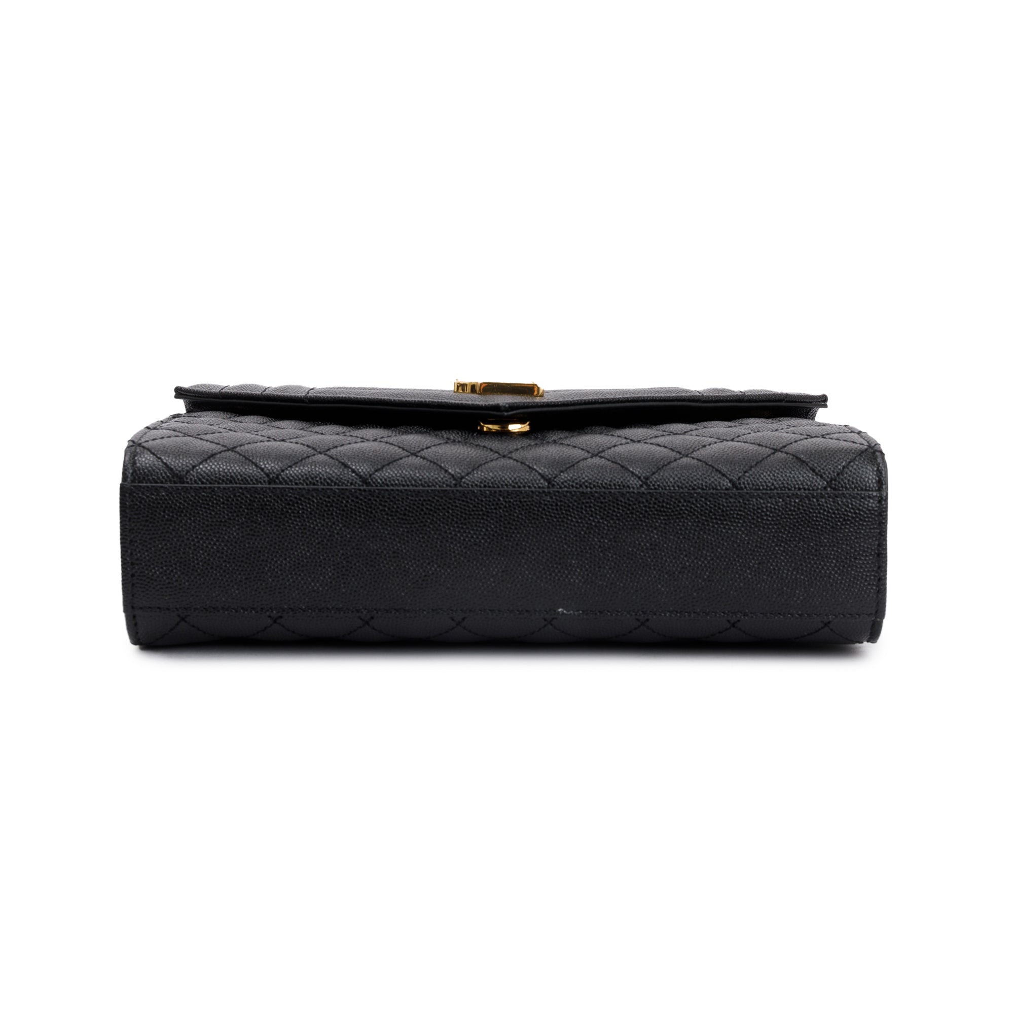 Saint Laurent Black Grained De Poudre Medium Envelope Shoulder Bag