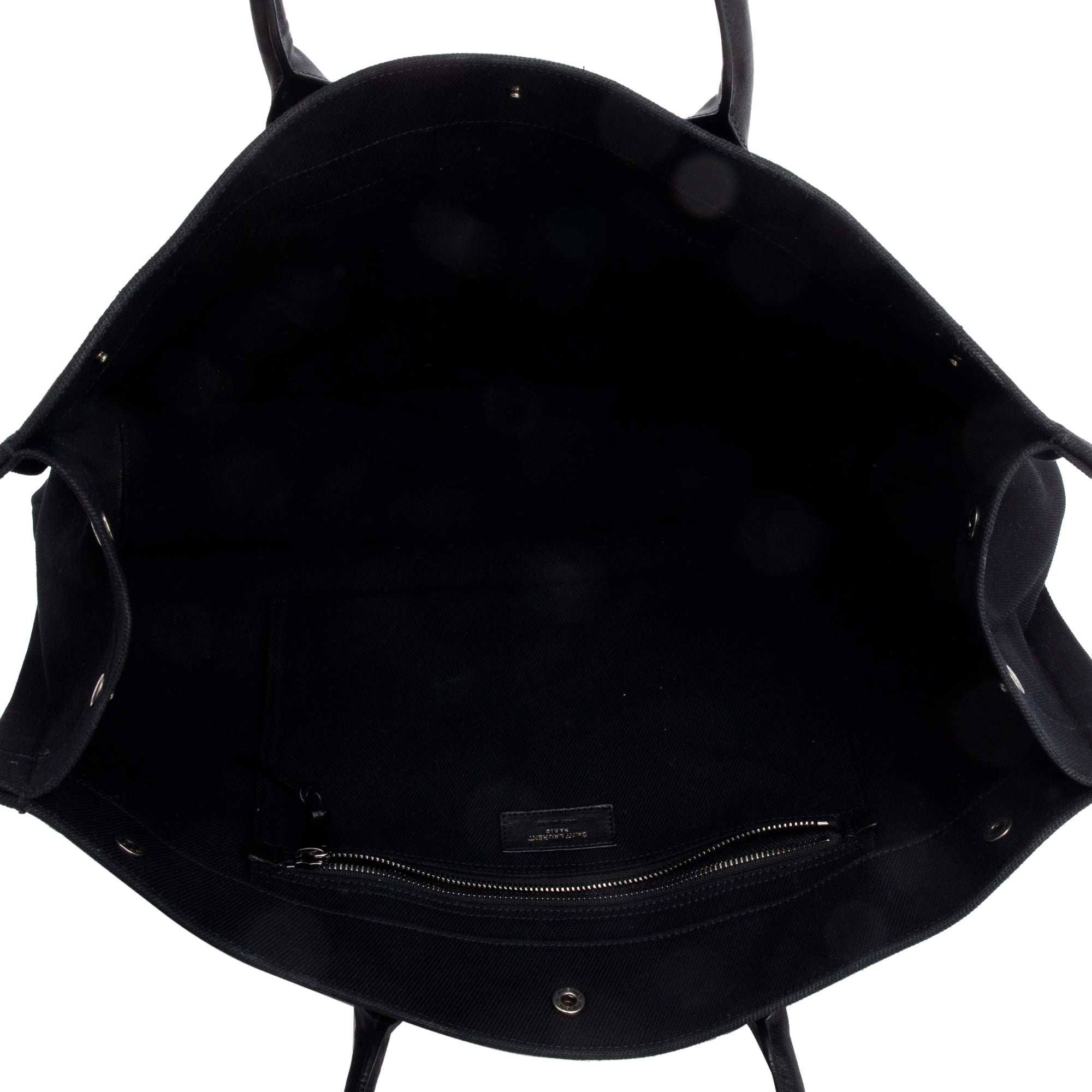 Saint Laurent Black Large Rive Gauche Canvas Tote