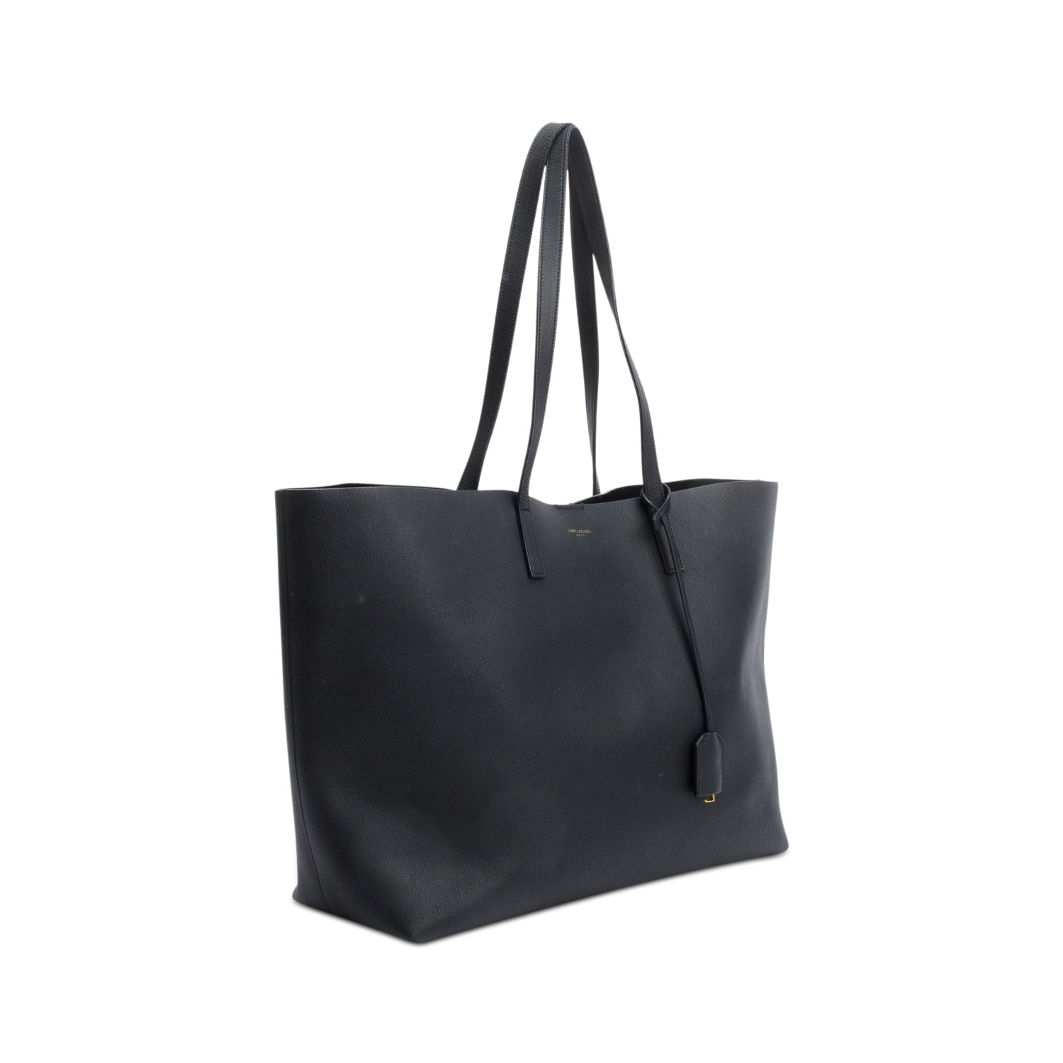 Saint Laurent Black Leather E/W Shopping Tote w/ Pouch