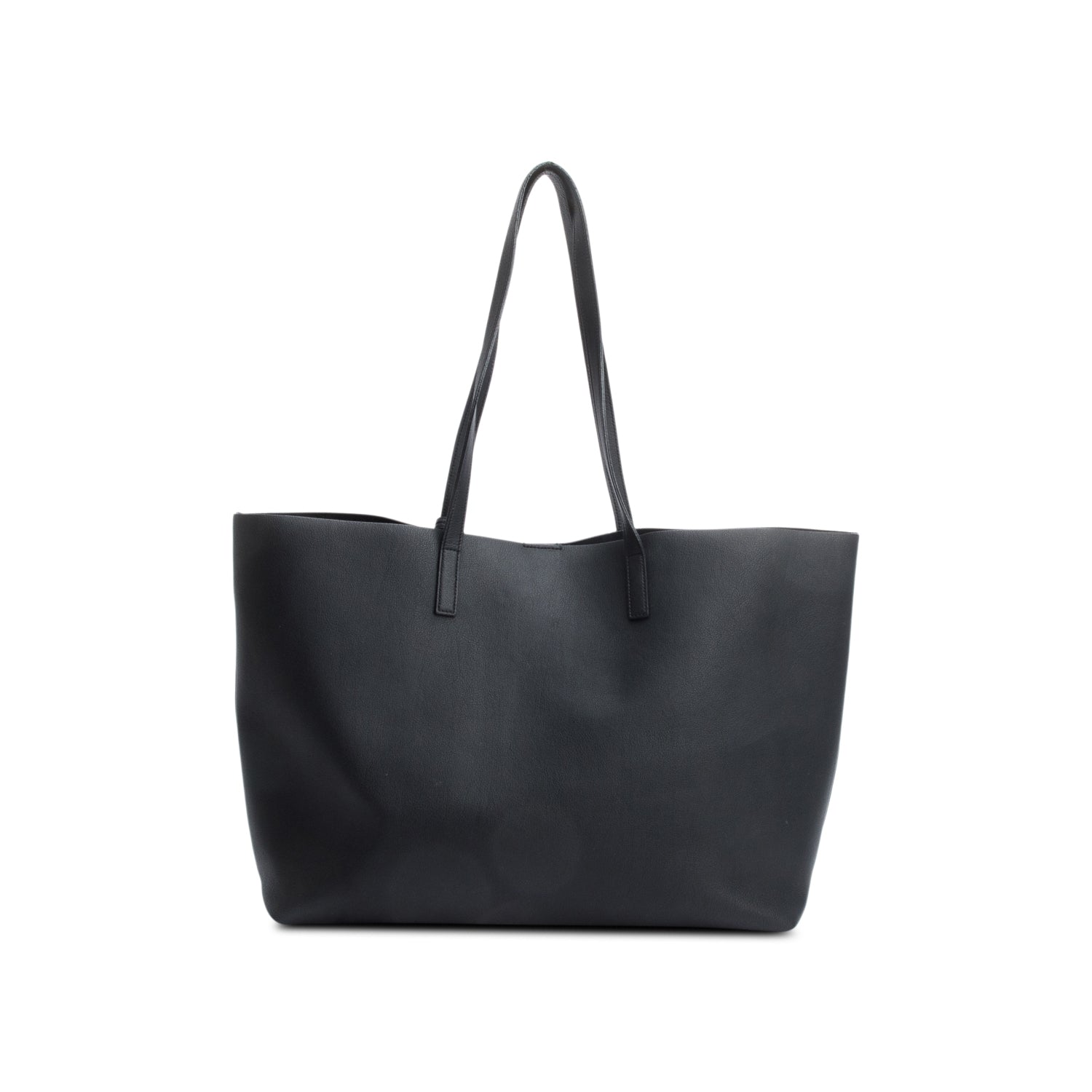 Saint Laurent Black Leather E/W Shopping Tote w/ Pouch