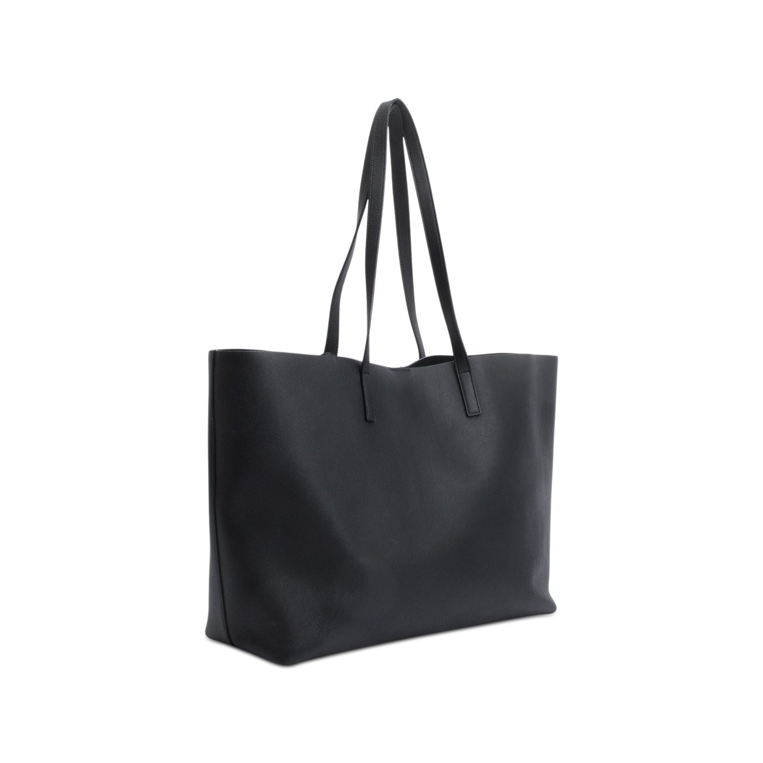 Saint Laurent Black Leather E/W Shopping Tote w/ Pouch