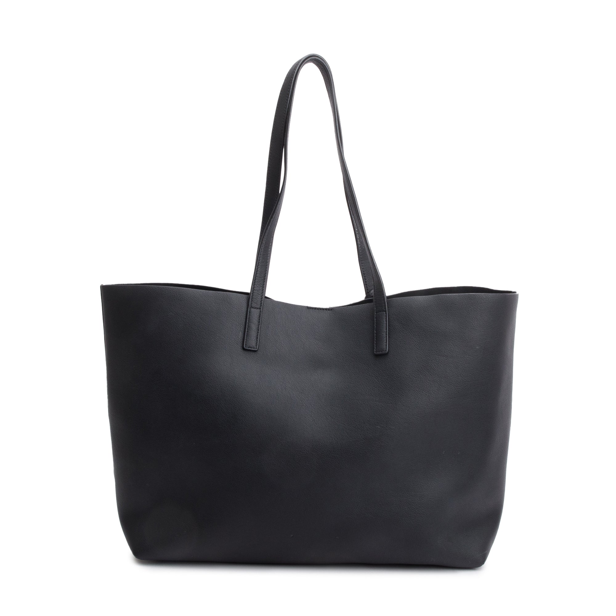 Saint Laurent Black Leather Large E/W Shopping Tote w/ Pouch