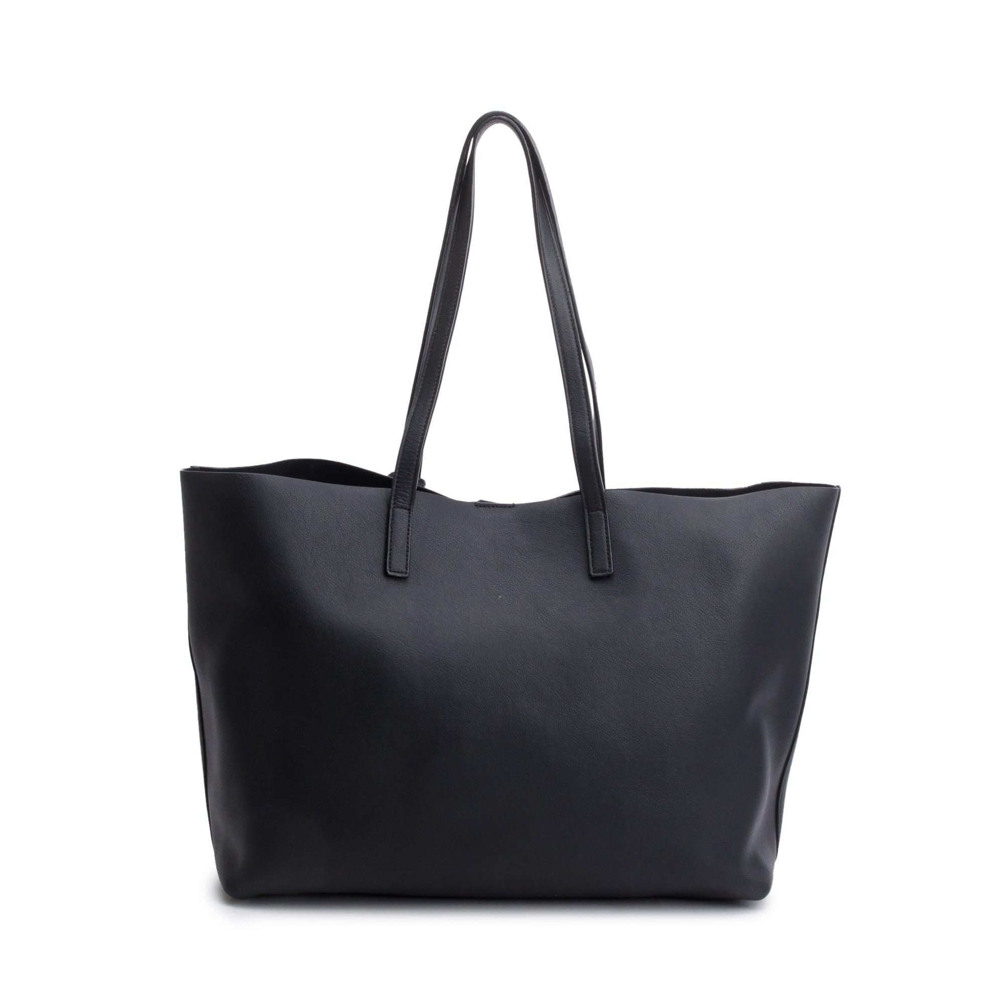 Saint Laurent Black Leather Large E/W Shopping Tote w/ Pouch