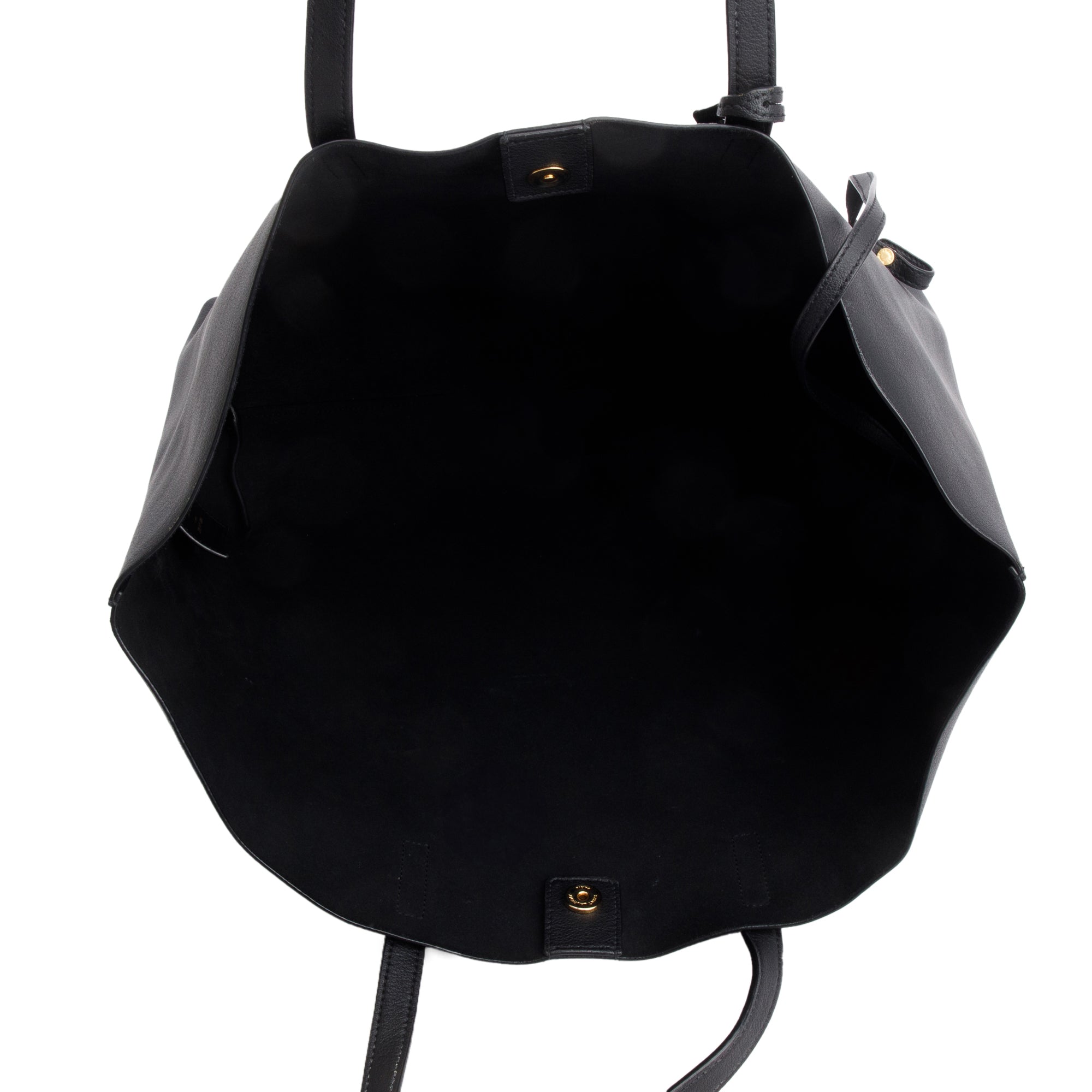 Saint Laurent Black Leather Large E/W Shopping Tote w/ Pouch