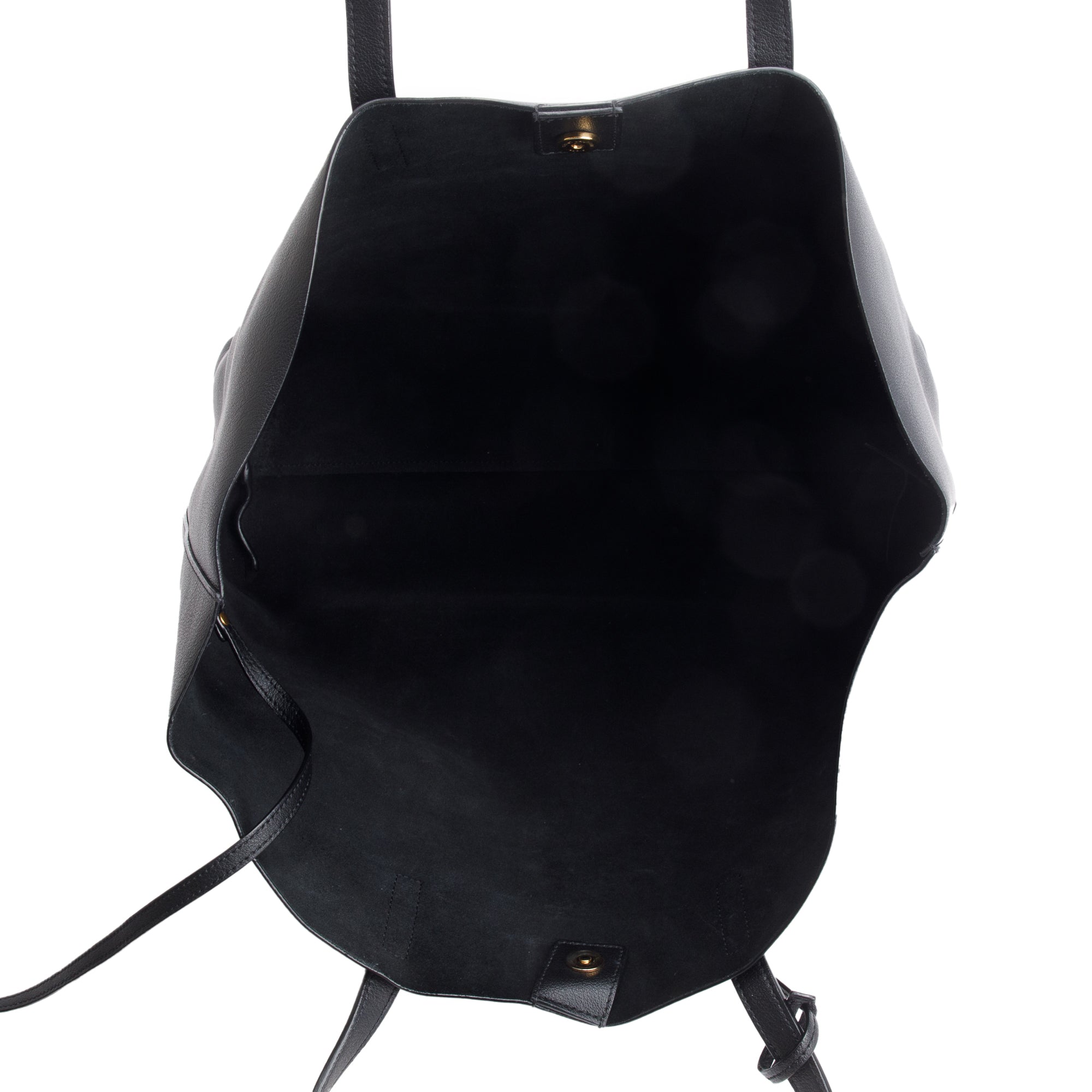 Saint Laurent Black Leather Large E/W Shopping Tote w/ Pouch