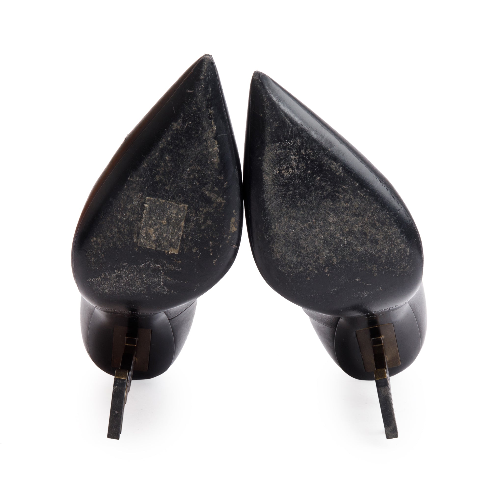 Saint Laurent Black Leather Opyum Pumps, Size 37 w/ Box