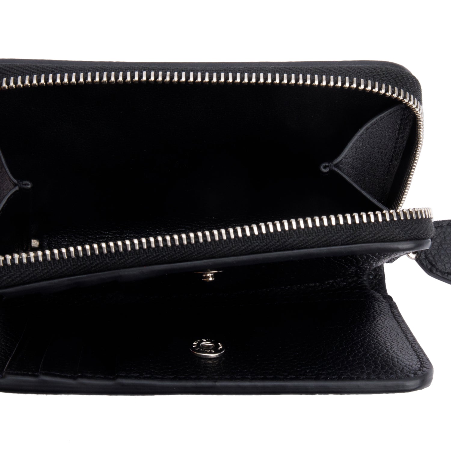 Saint Laurent Black Leather Rive Gauche Compact Wallet w/ Box