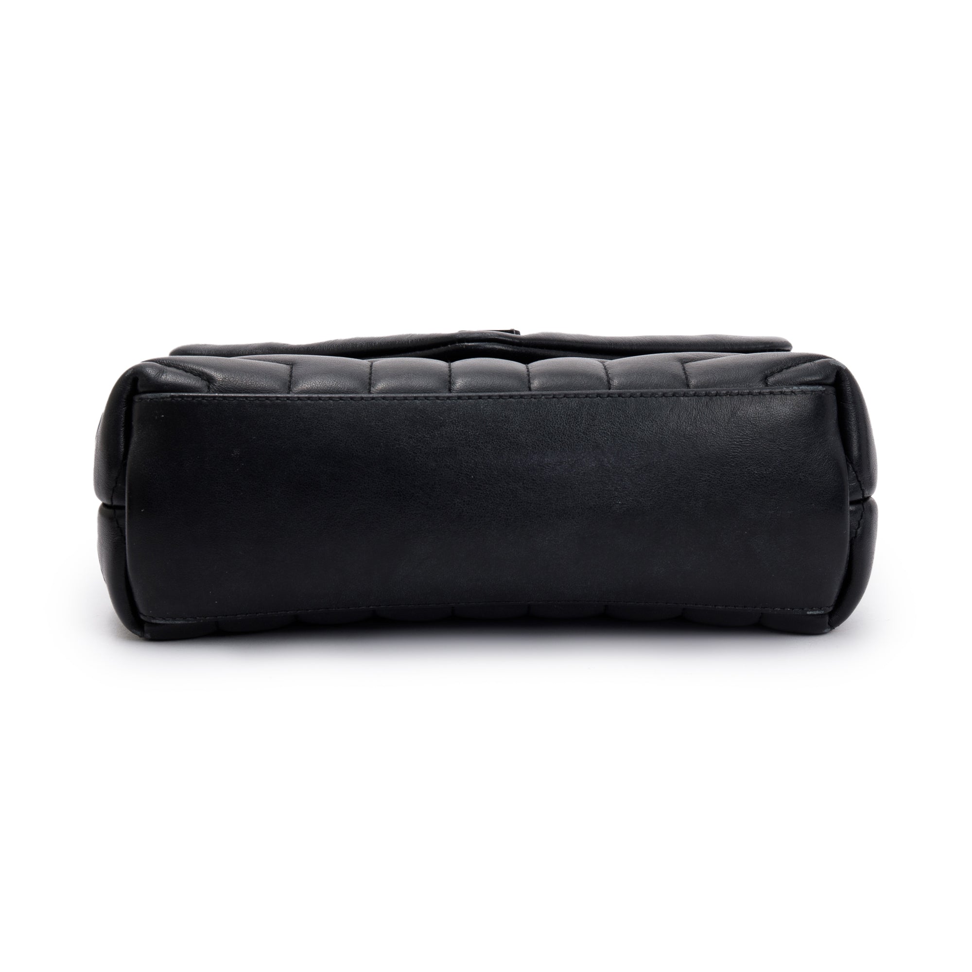 Saint Laurent Black Leather Small Loulou Chain Shoulder Bag