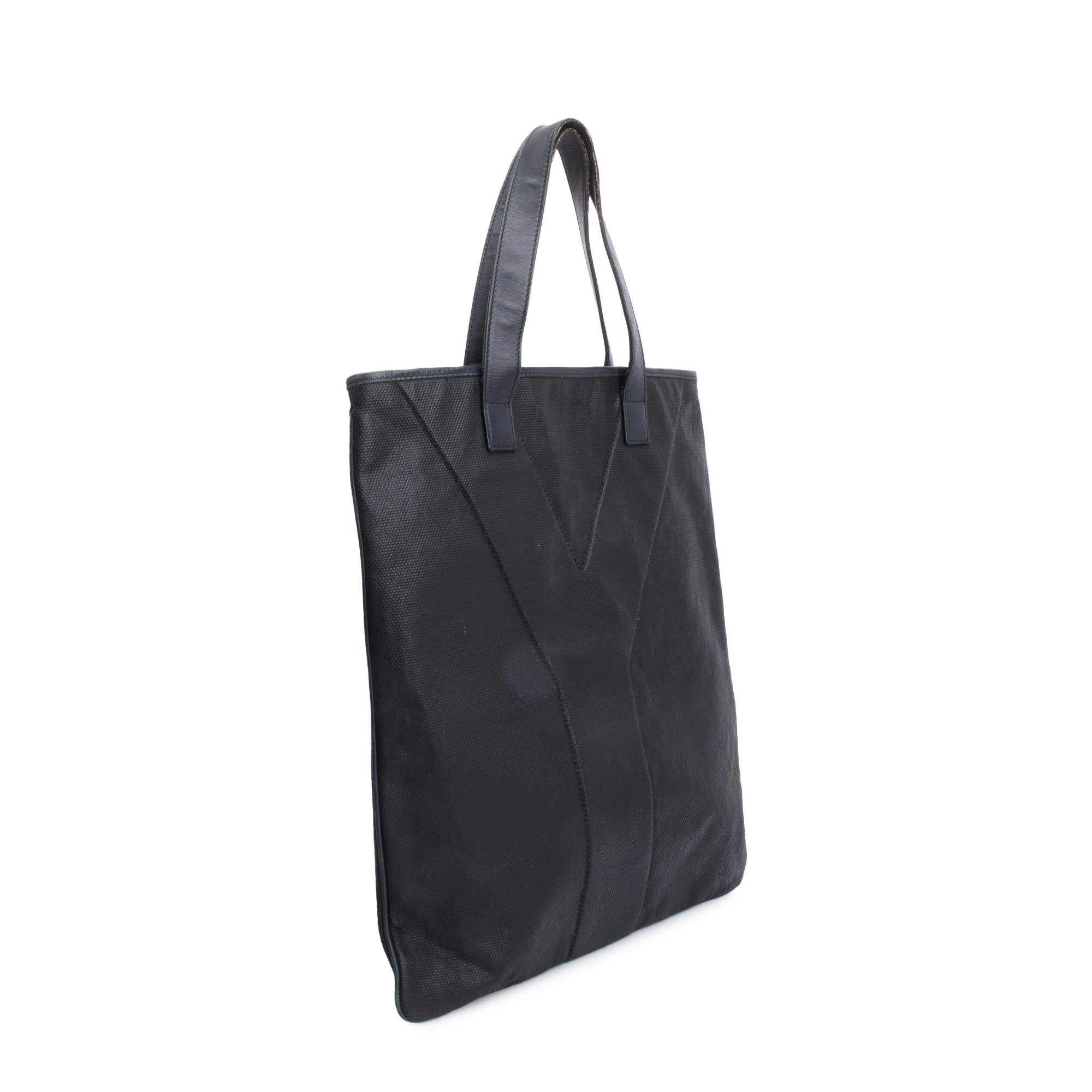 Saint Laurent Black Leather Y Stitch Tanger Shopping Tote
