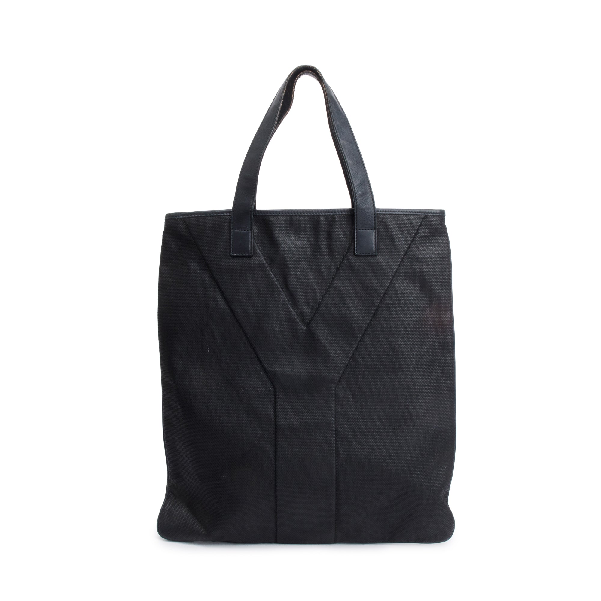 Saint Laurent Black Leather Y Stitch Tanger Shopping Tote