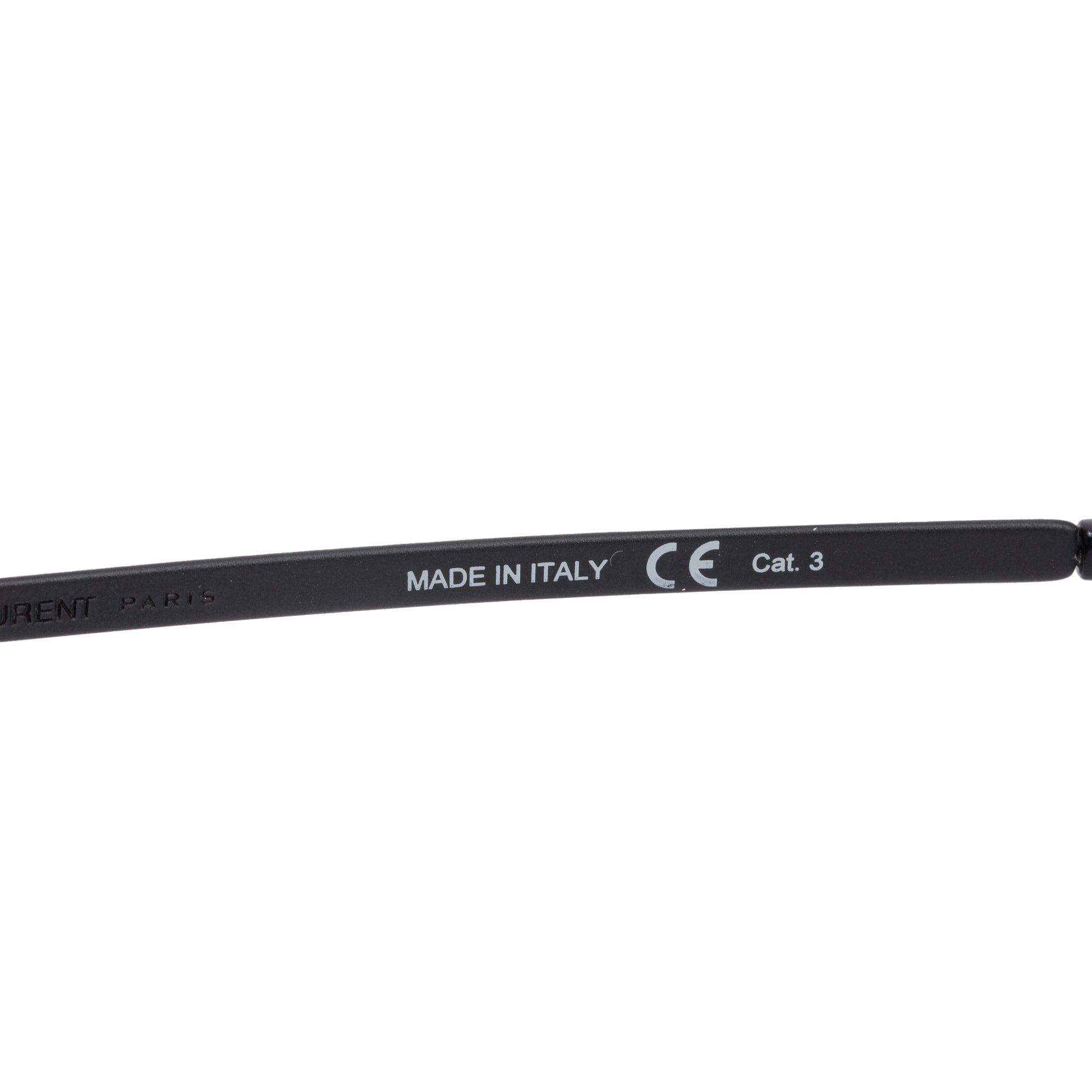 Saint Laurent Black Metal SL 28 Slim Metal Sunglasses w/ Leather Case