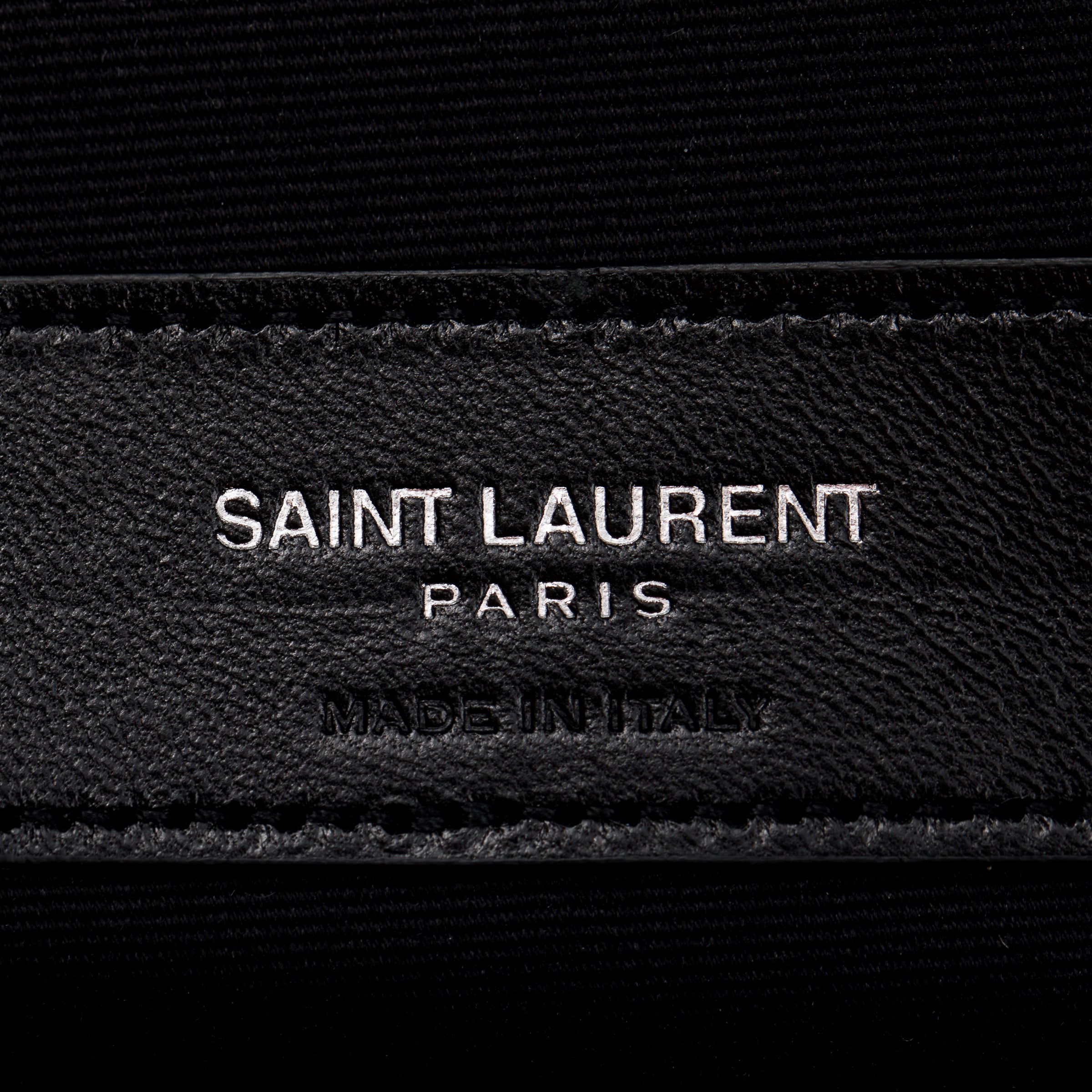 Saint Laurent Black Mixed Matelasse Classic Monogram Zipped Document Holder w/ Box