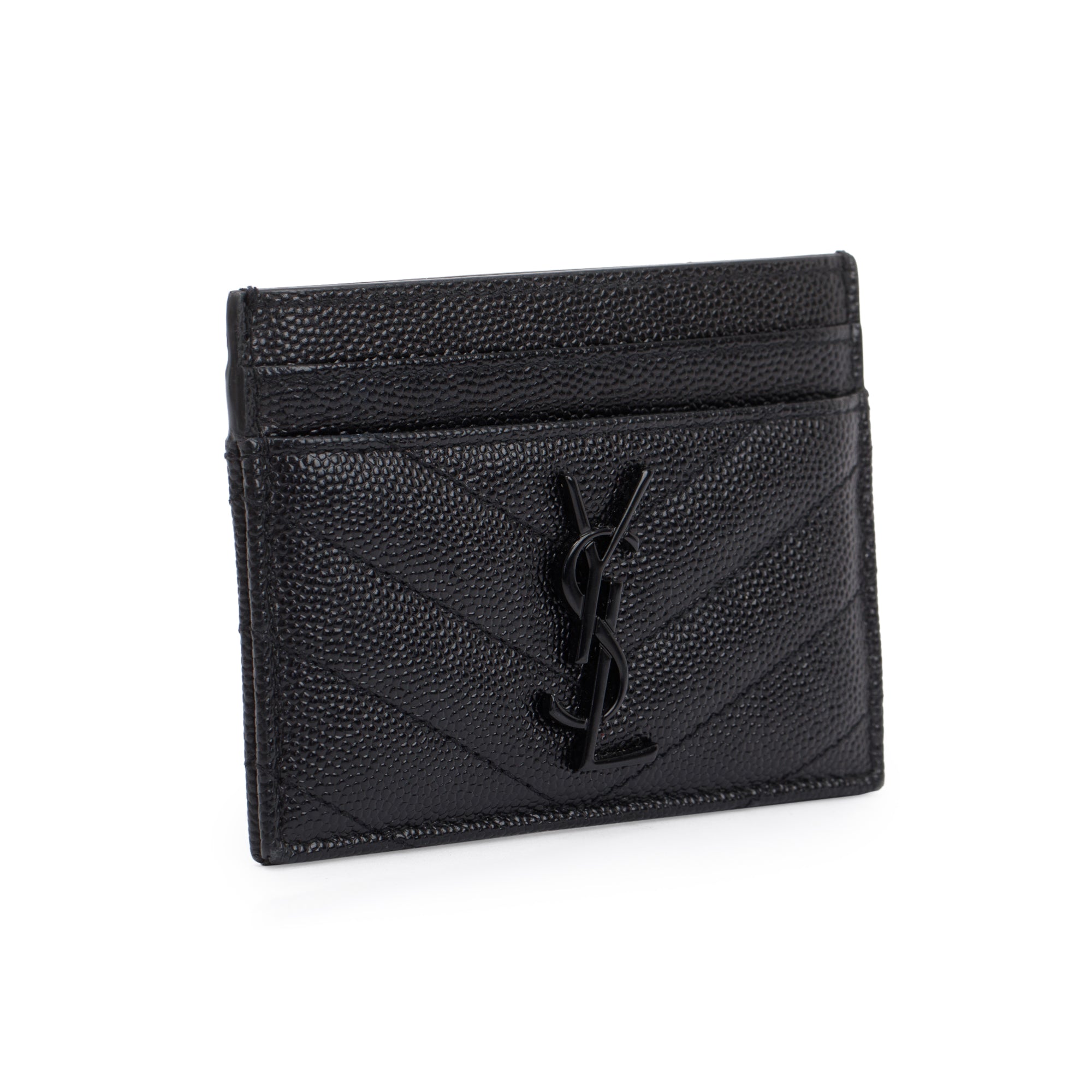 Saint Laurent Black Monogram Leather Card Holder