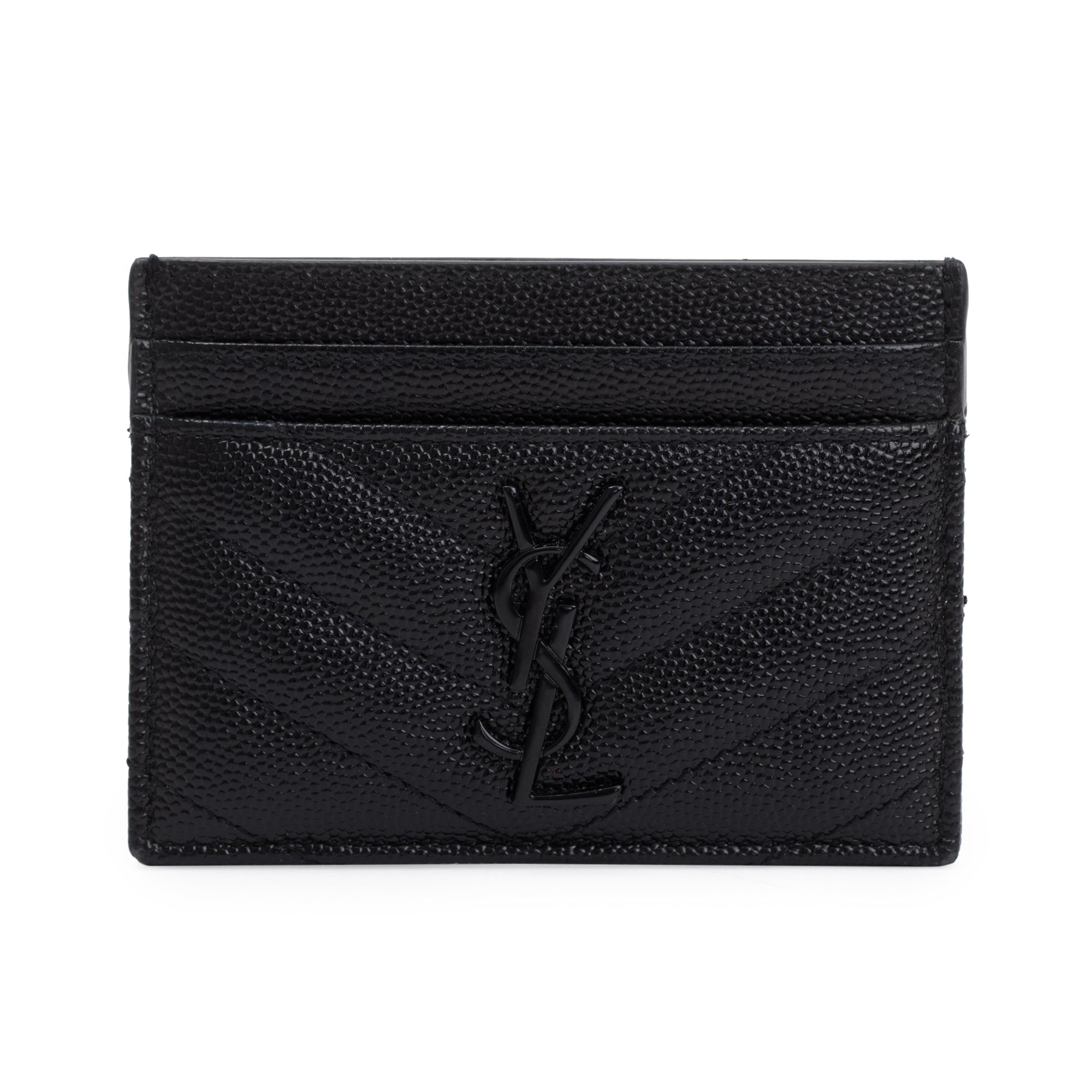 Saint Laurent Black Monogram Leather Card Holder