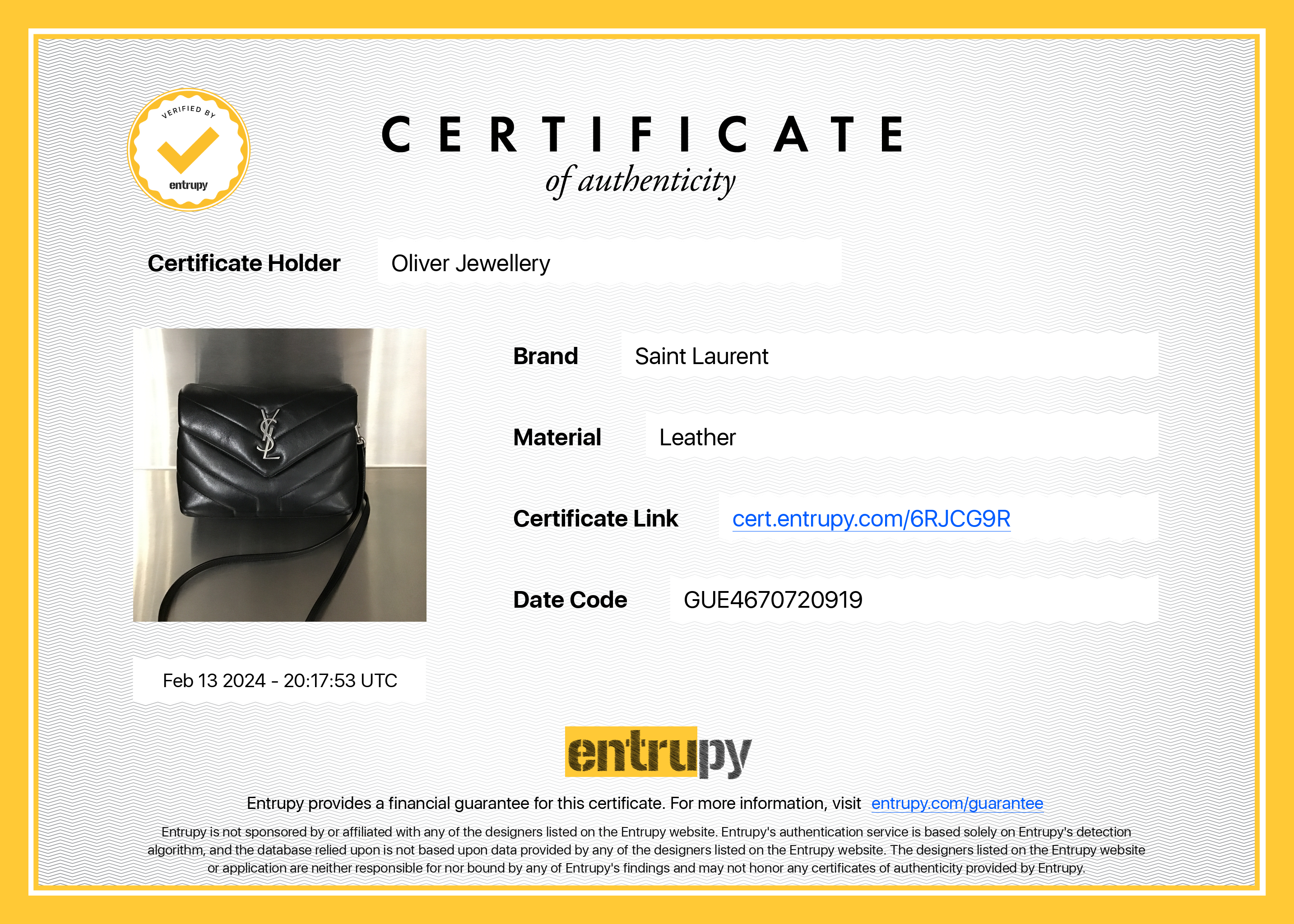 Saint Laurent Black Monogram Matelasse Toy Loulou Crossbody Bag